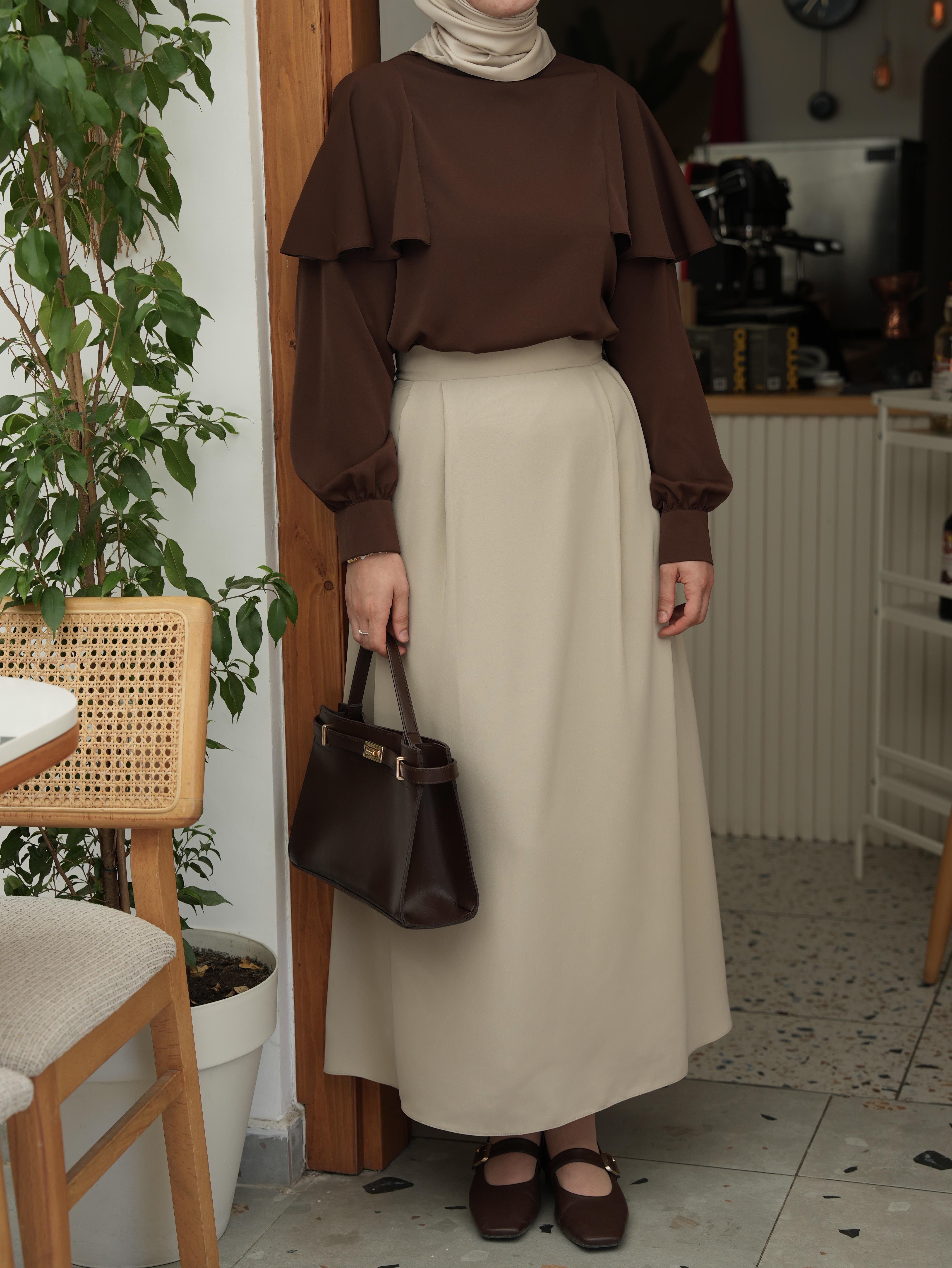 Çift Pileli A Kesim Etek TAŞ