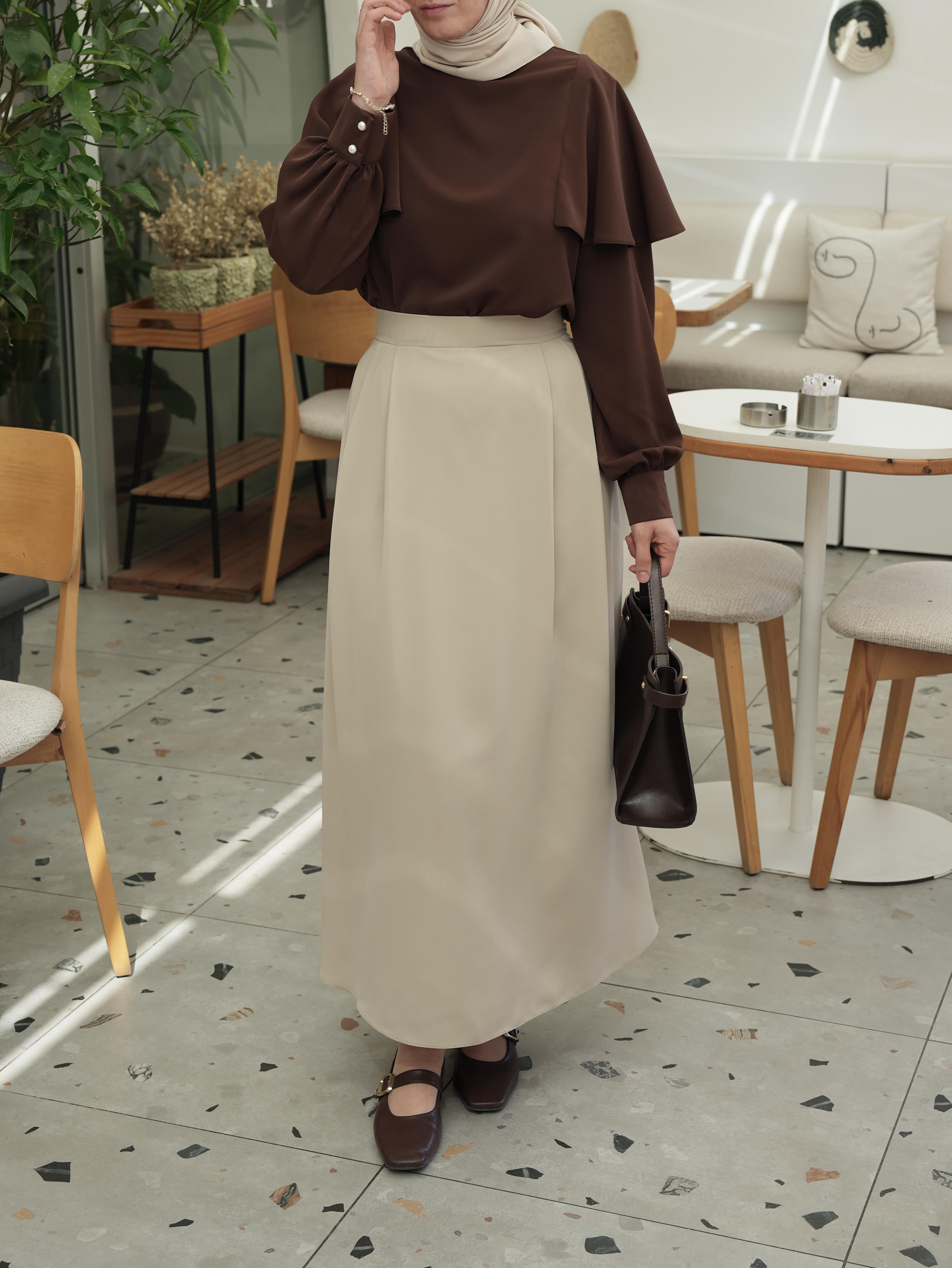 Çift Pileli A Kesim Etek TAŞ