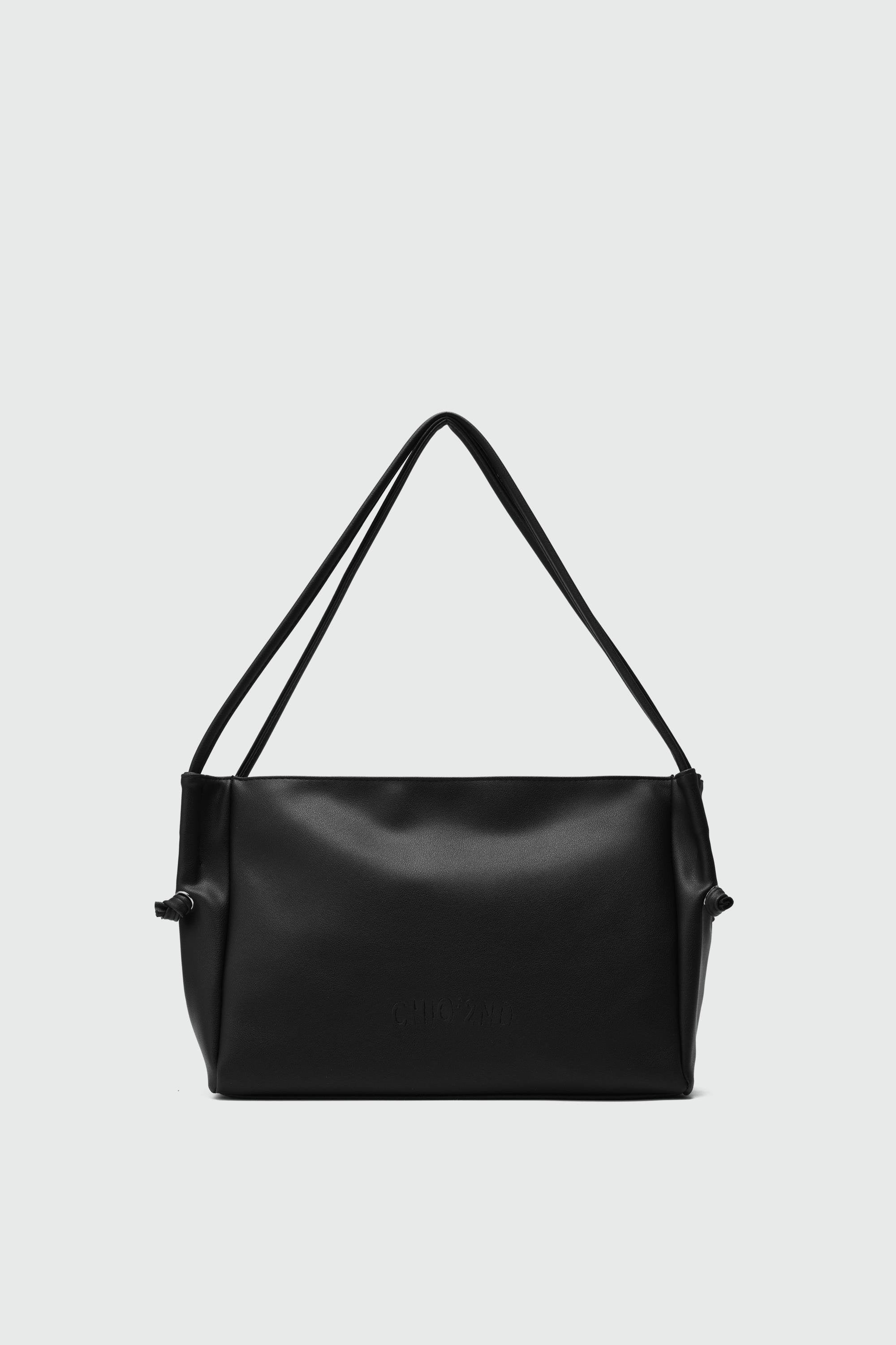 Çift Saplı Deri Çanta Siyah