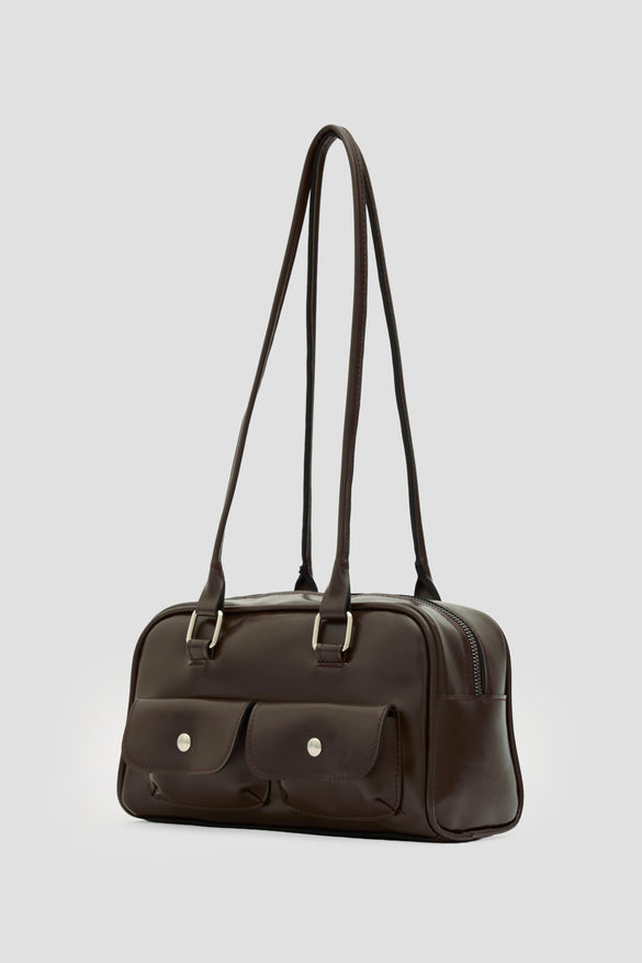 Çift Cepli Omuz Çantası ACI KAHVE