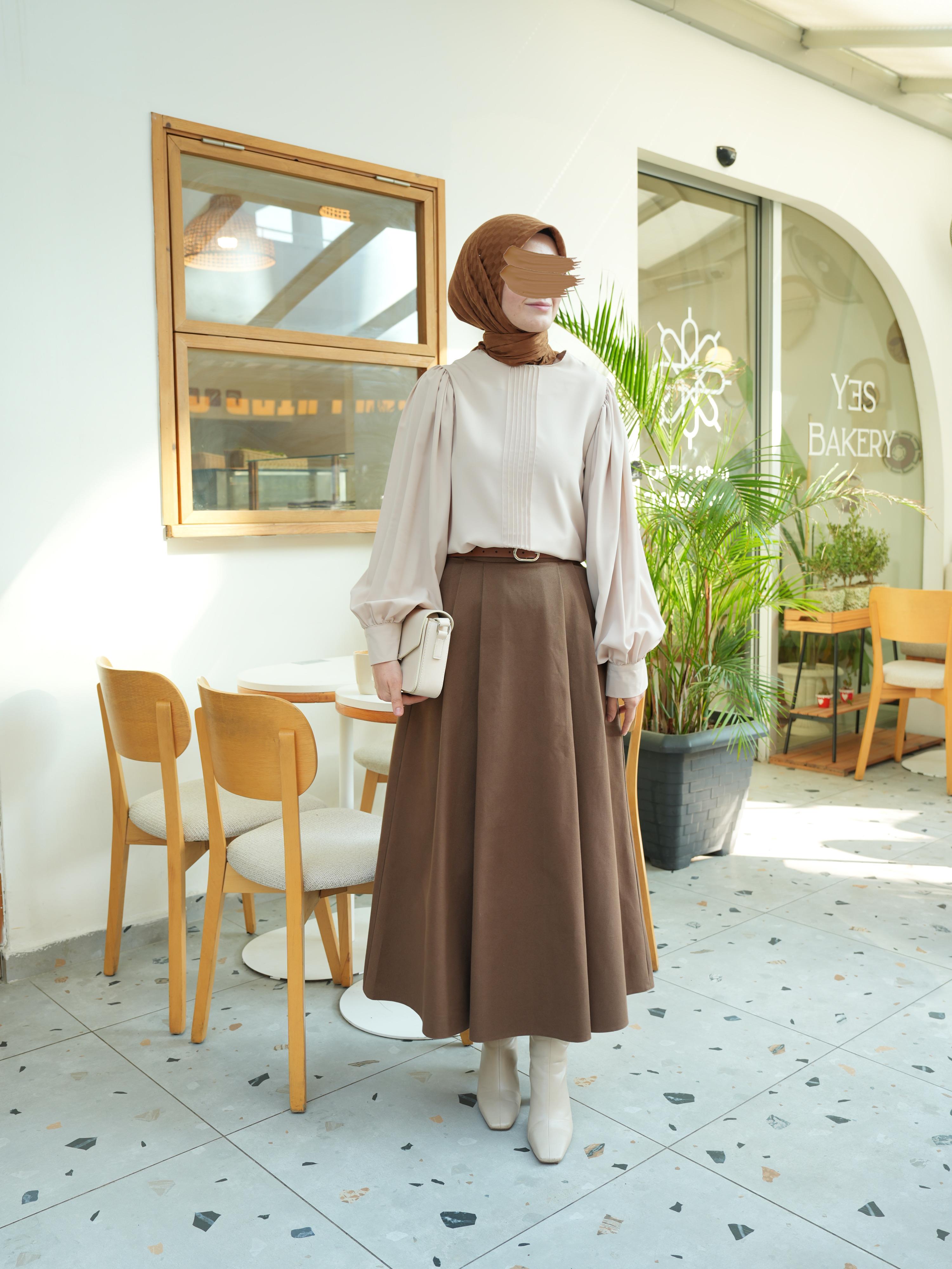 Denim Etek KAHVERENGİ