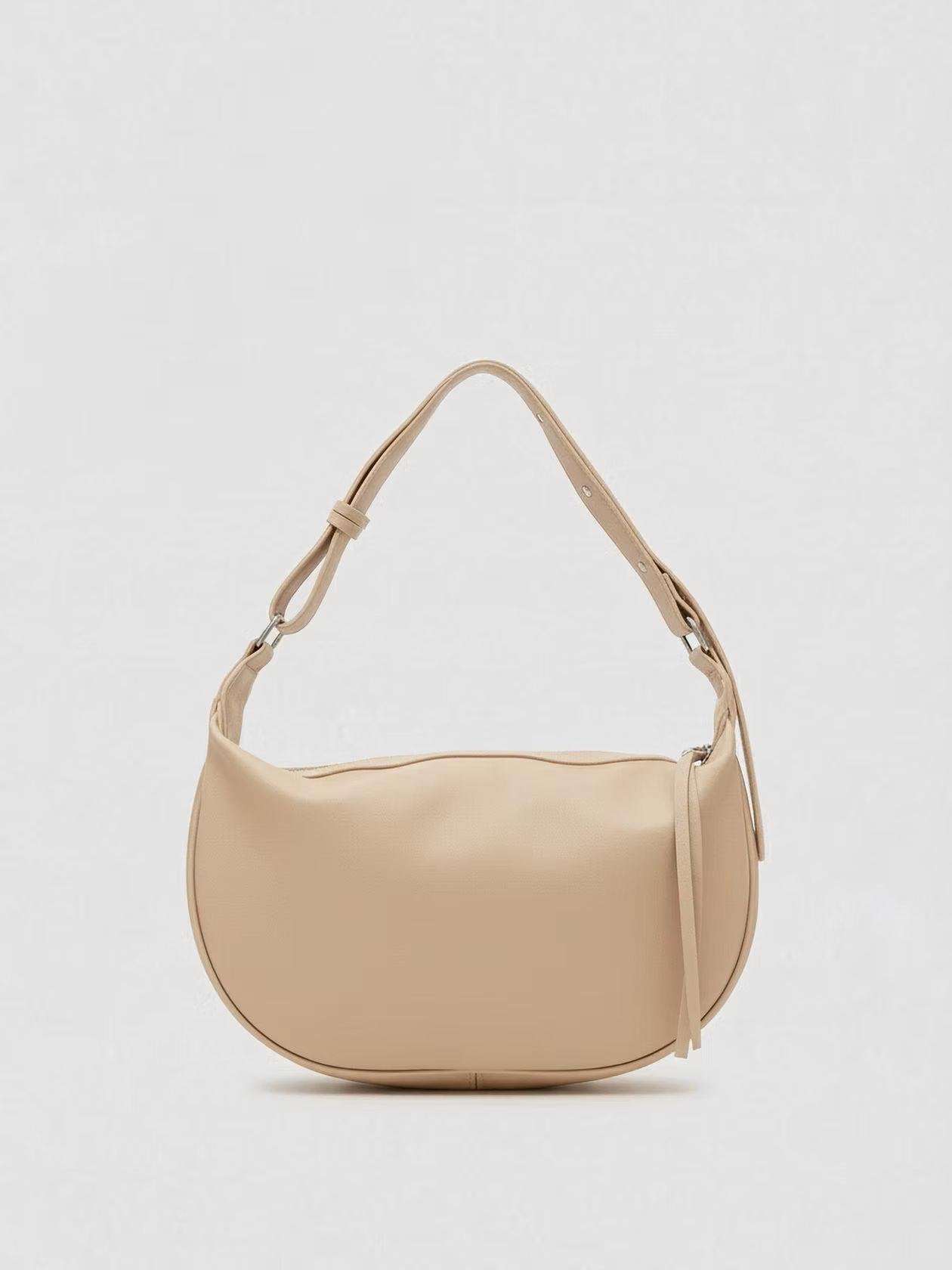 Deri Askılı Çanta Bej