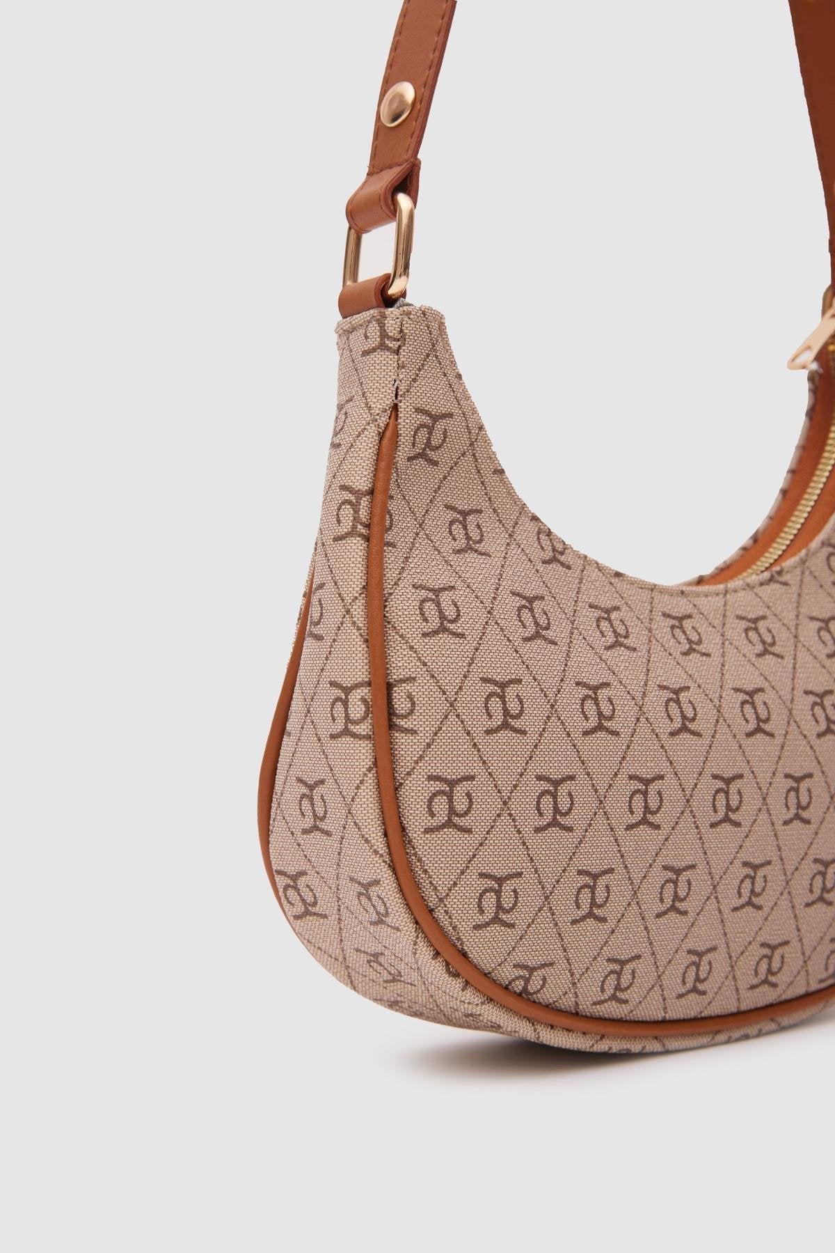 Desenli Deri Çanta Taba