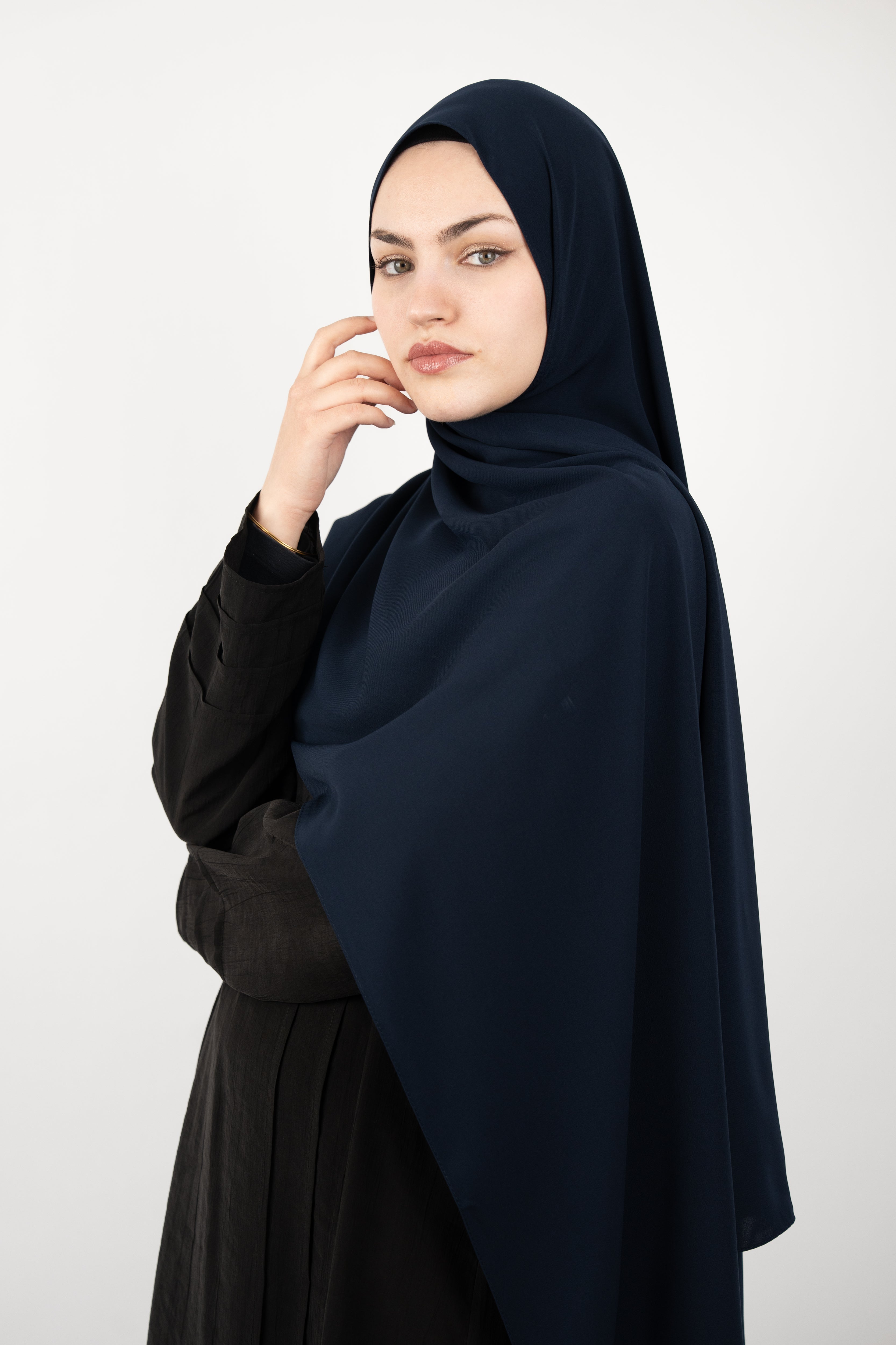 Medine İpeği Şal Lacivert