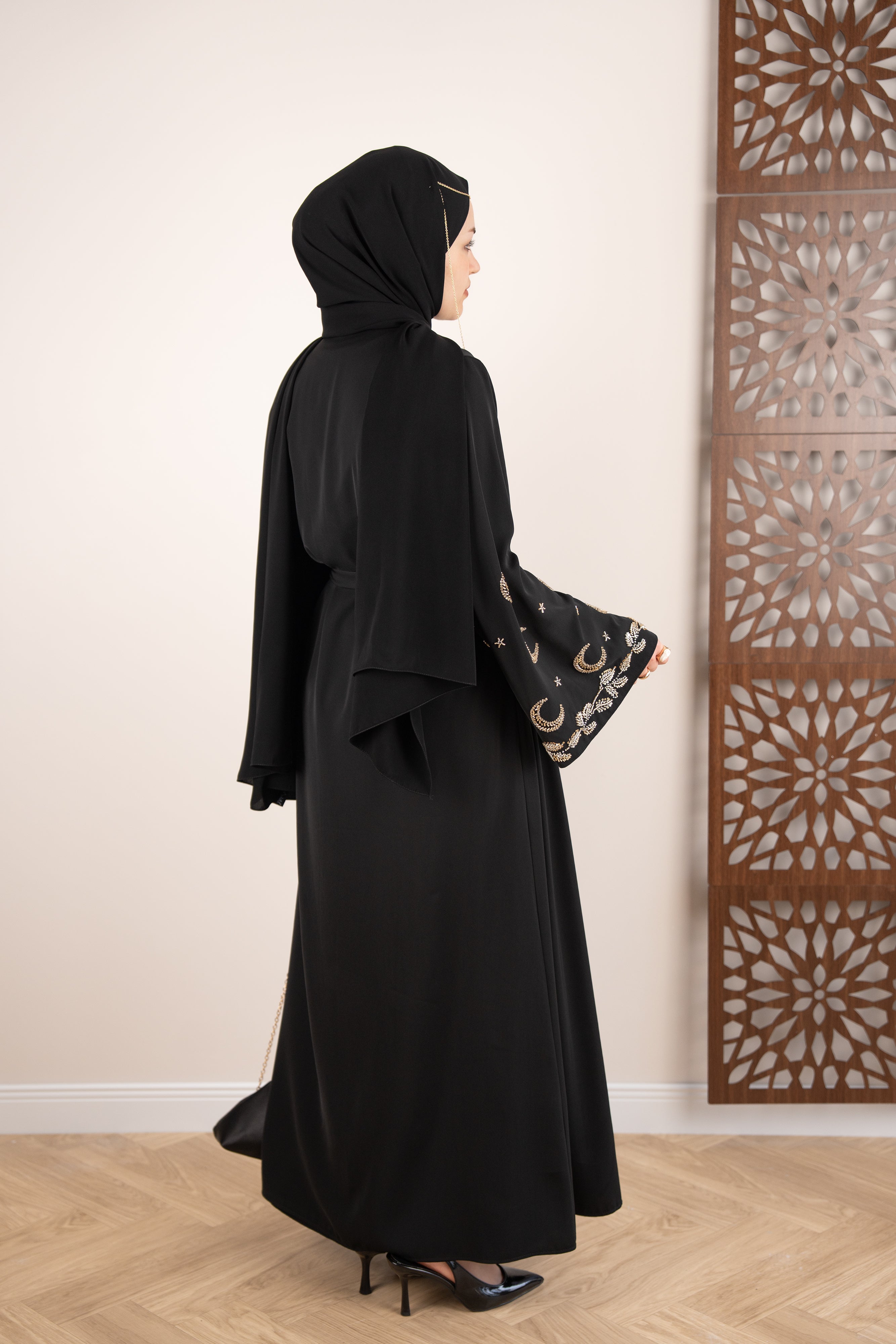 Moon Abaya Takım SİYAH