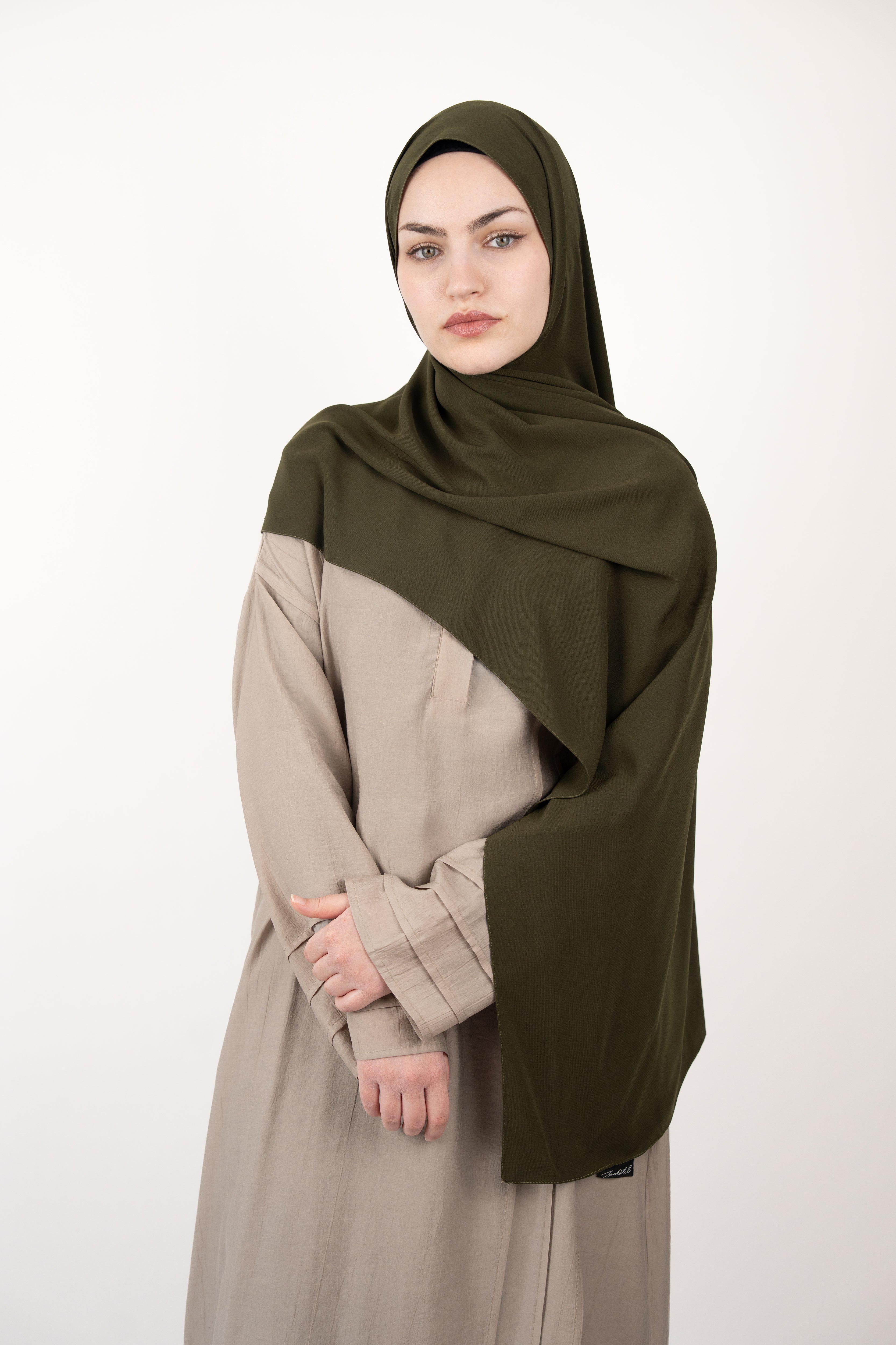 Medine İpeği Şal HAKİ YEŞİL