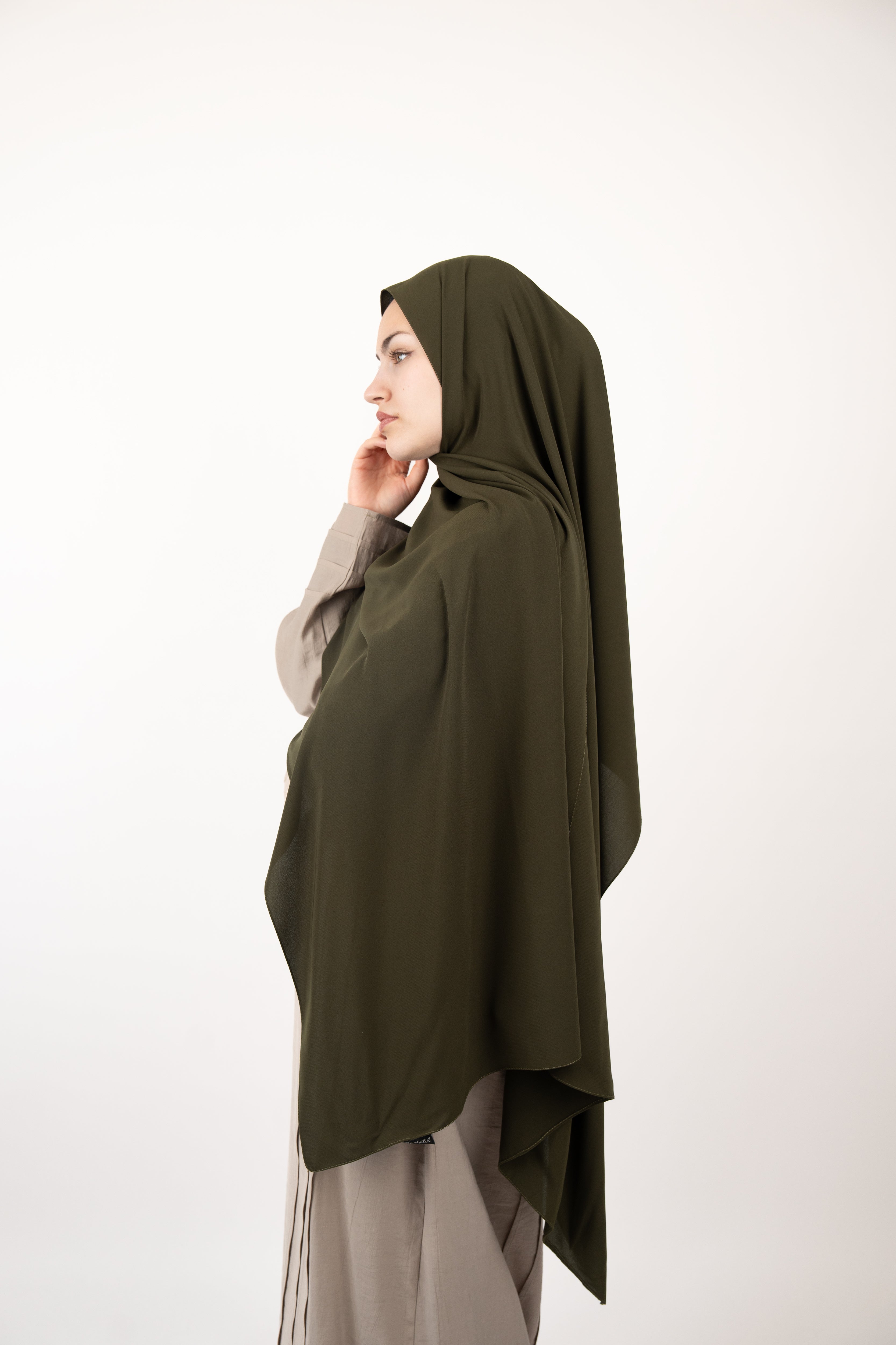 Medine İpeği Şal HAKİ YEŞİL