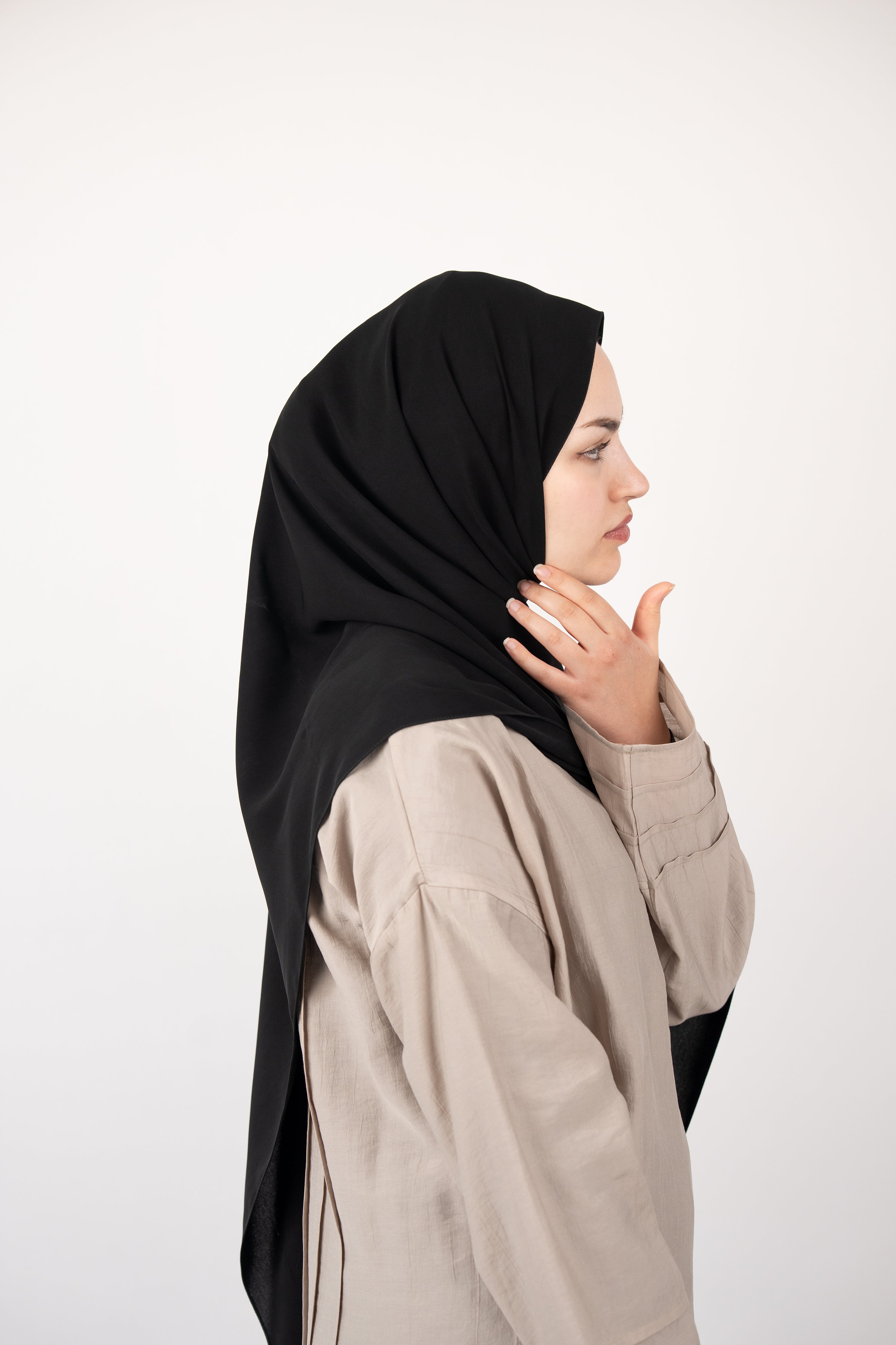 Medine İpeği Şal SİYAH