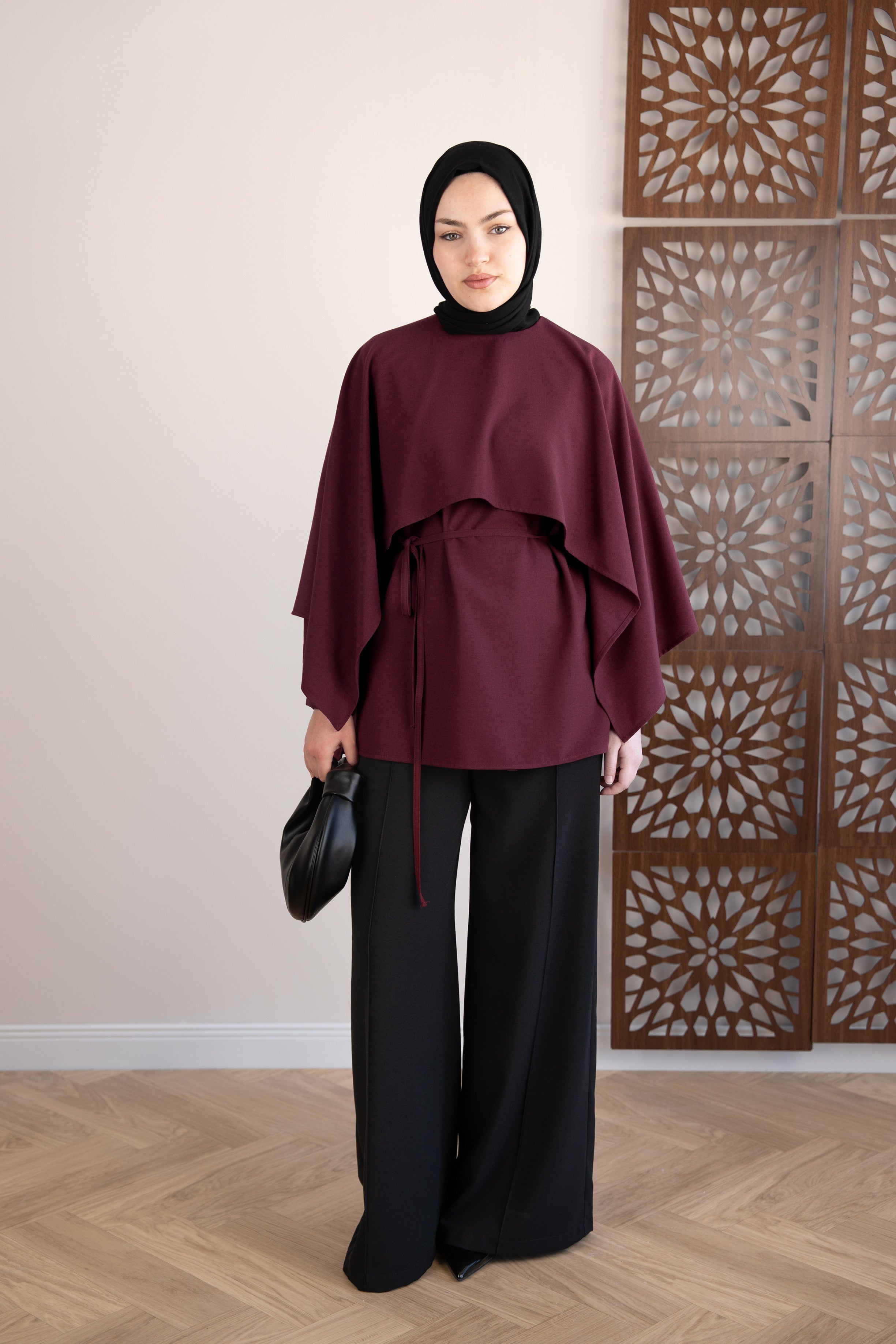 Dikiş Detaylı Palazzo Pantolon SİYAH