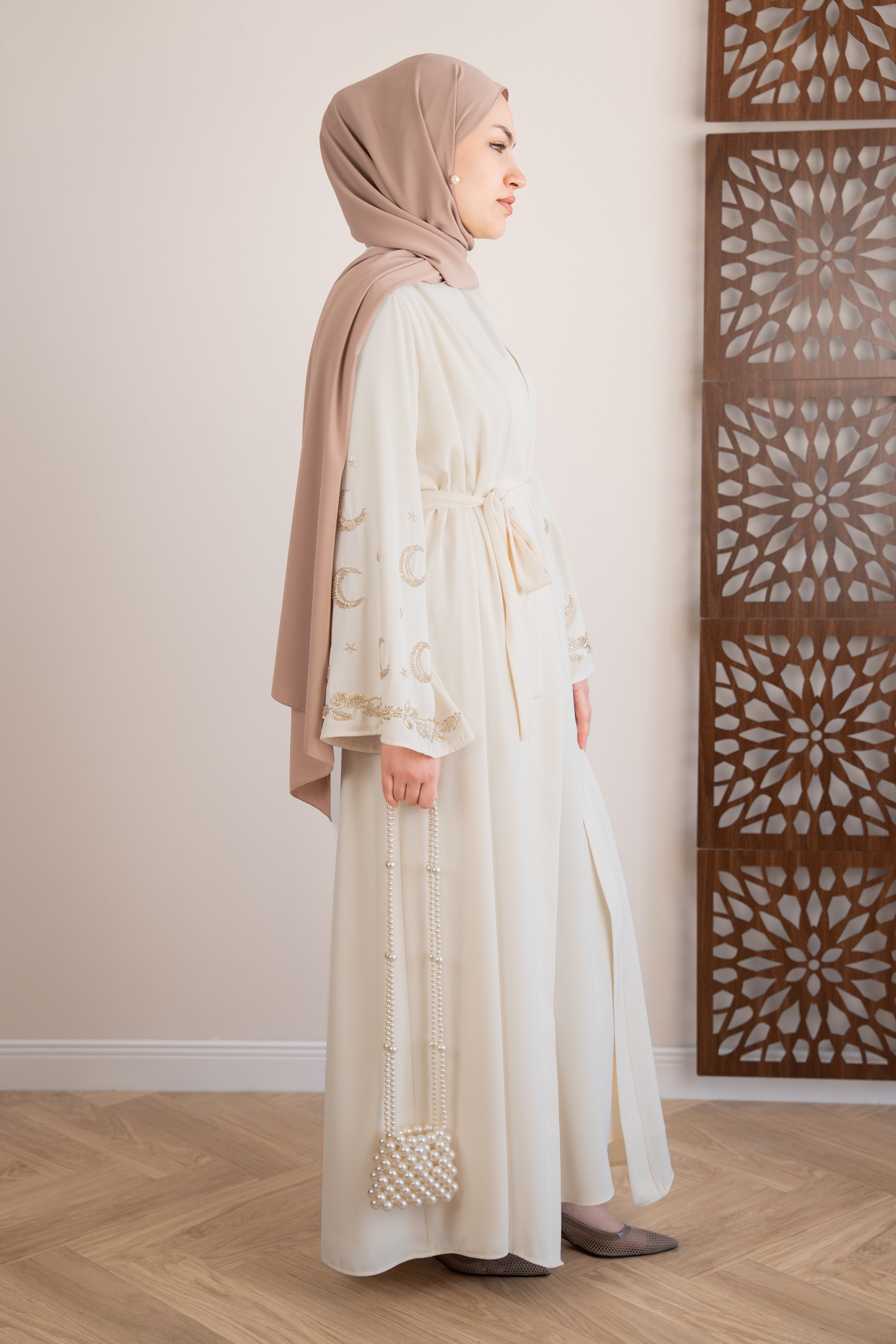 Moon Abaya Takım EKRU