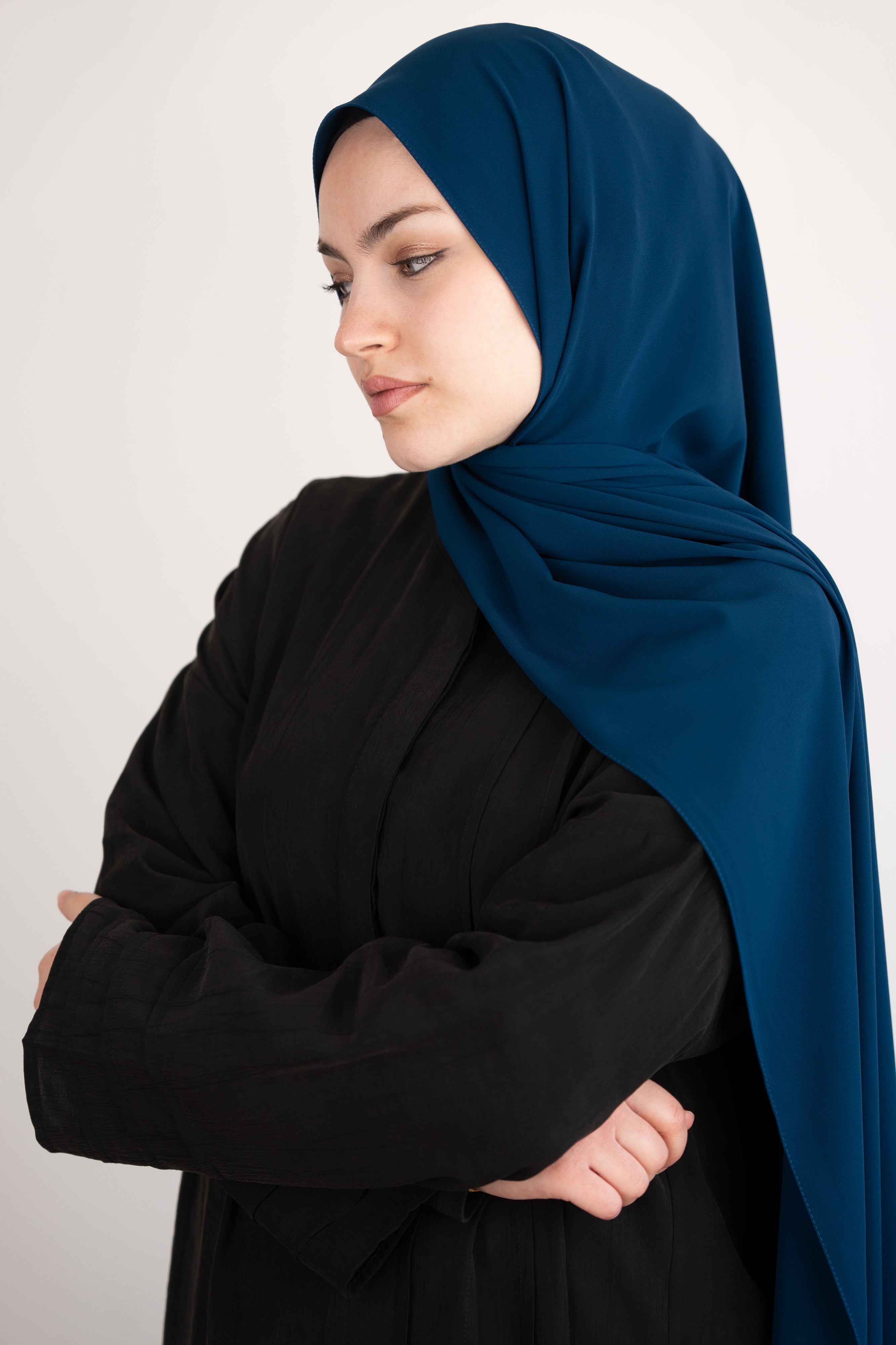 Medine İpeği Şal PETROL MAVİ