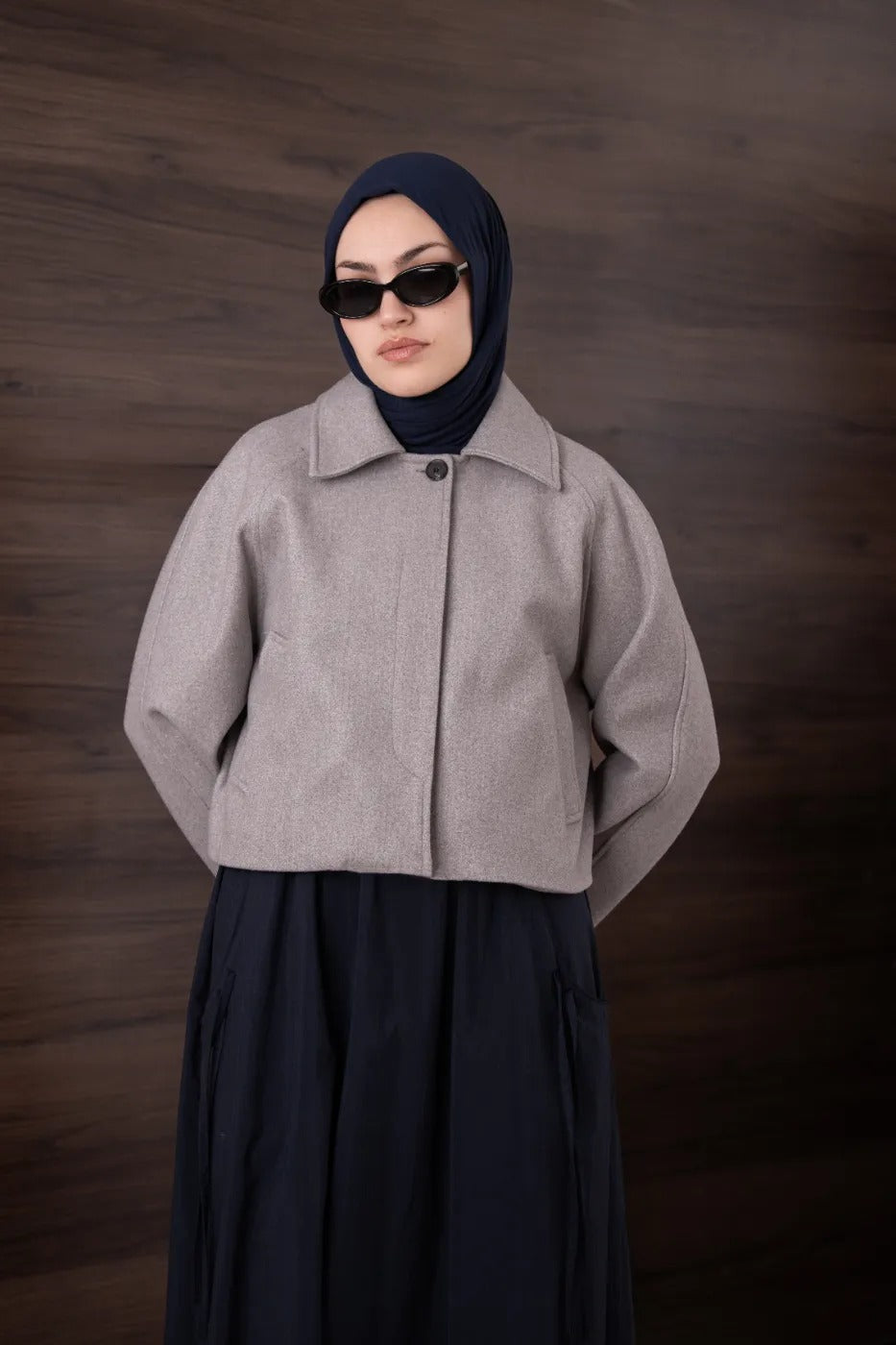 Kısa Kaşe Kaban AÇIK GRİ