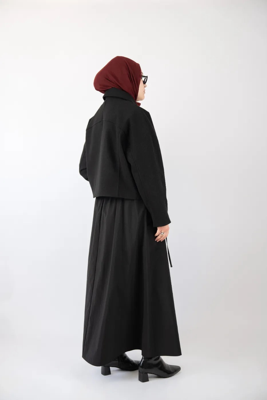 Kısa Kaşe Kaban Siyah