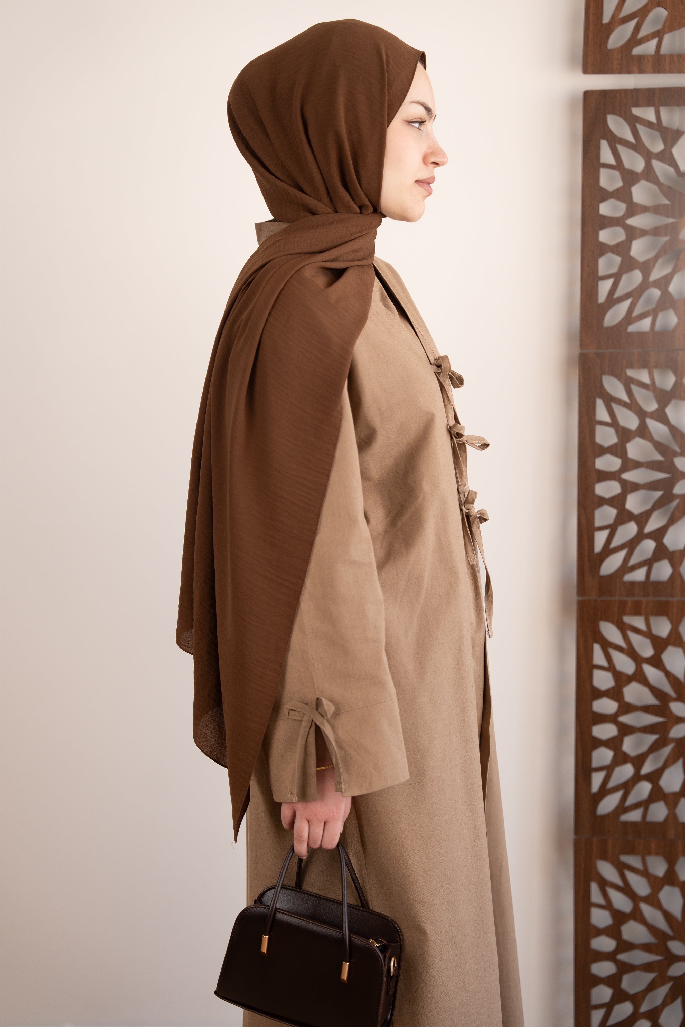 Keten Kimono İkili Takım Sütlü Kahve