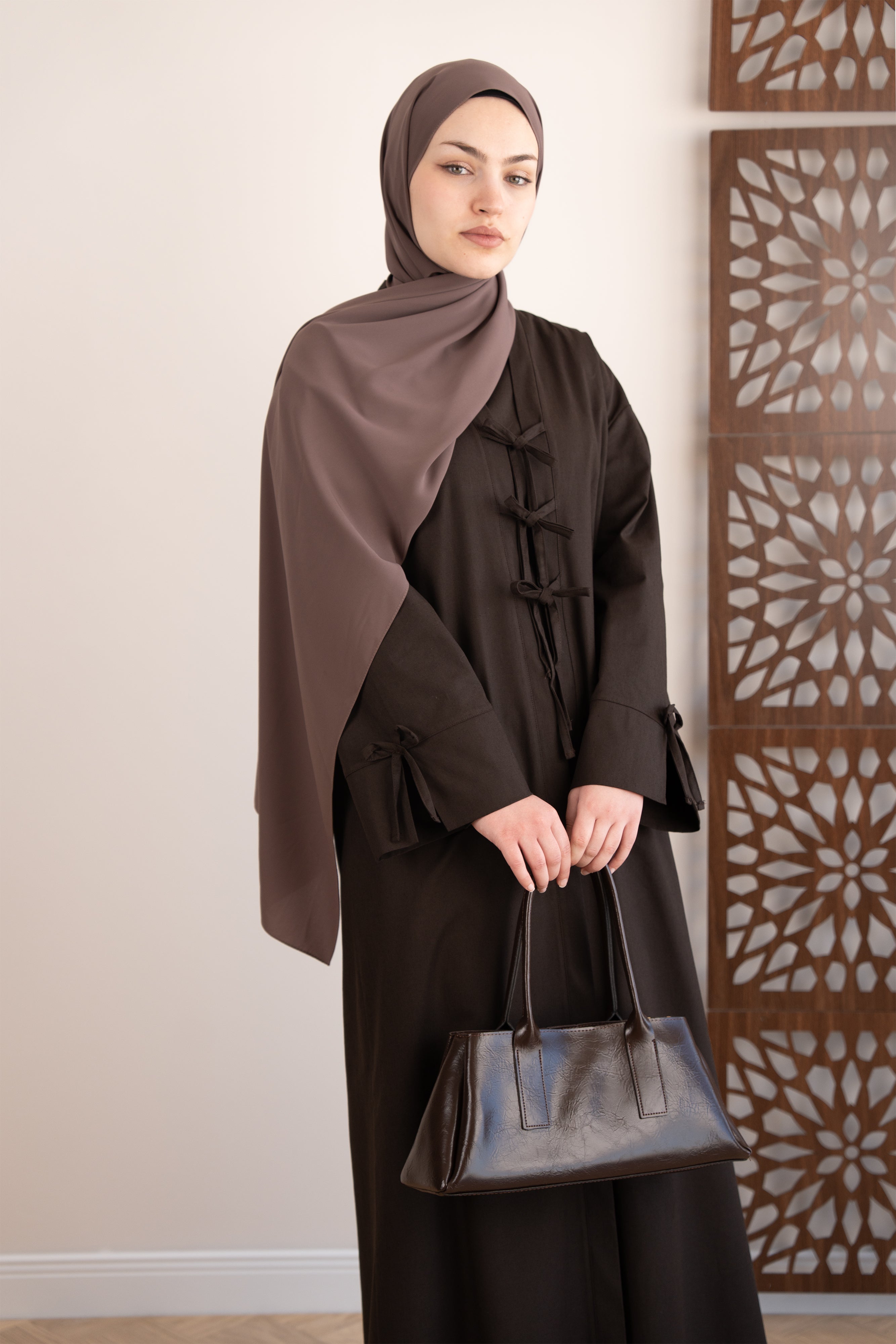 Keten Kimono İkili Takım KAHVERENGİ