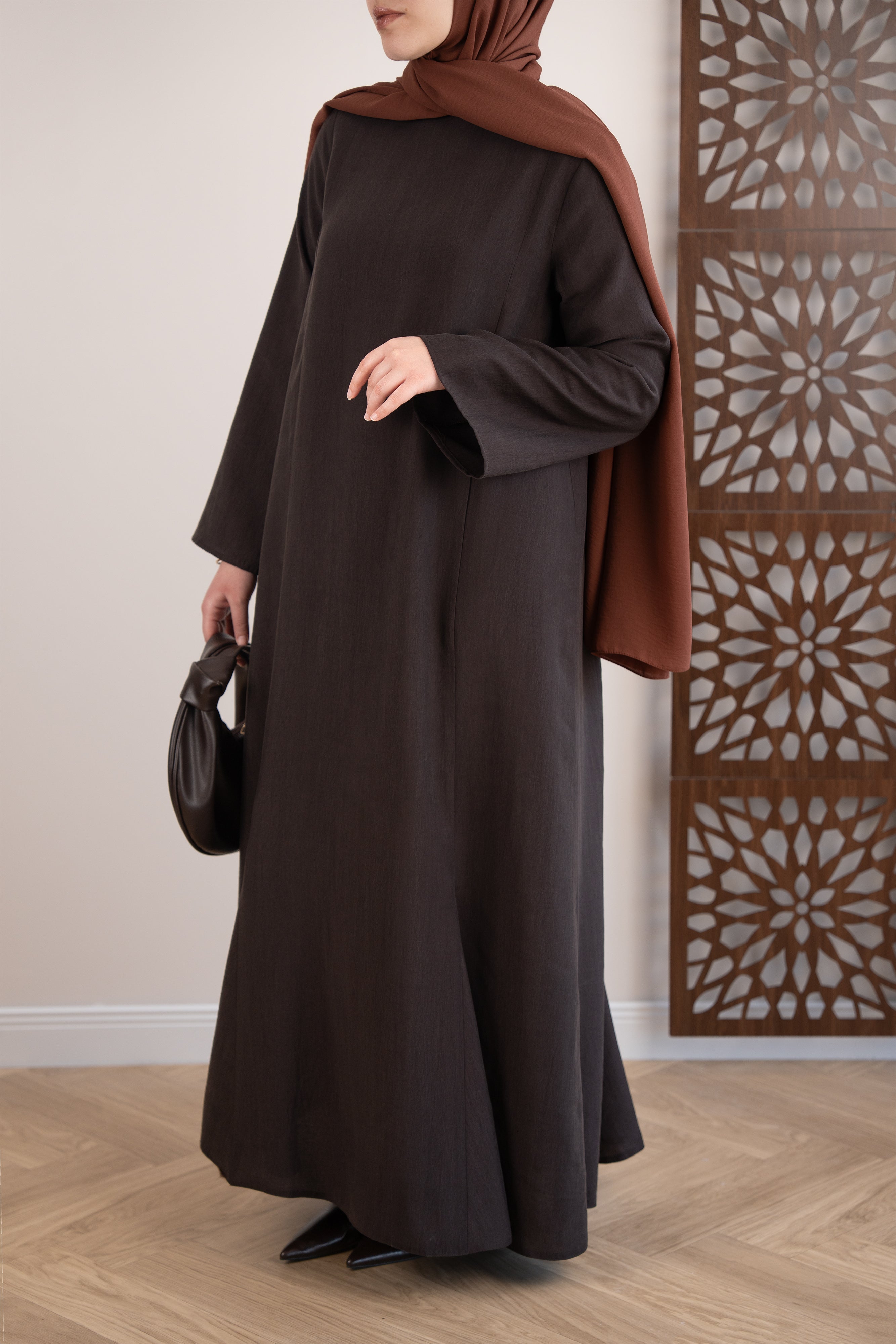 Godeli Modal Elbise KAHVERENGİ