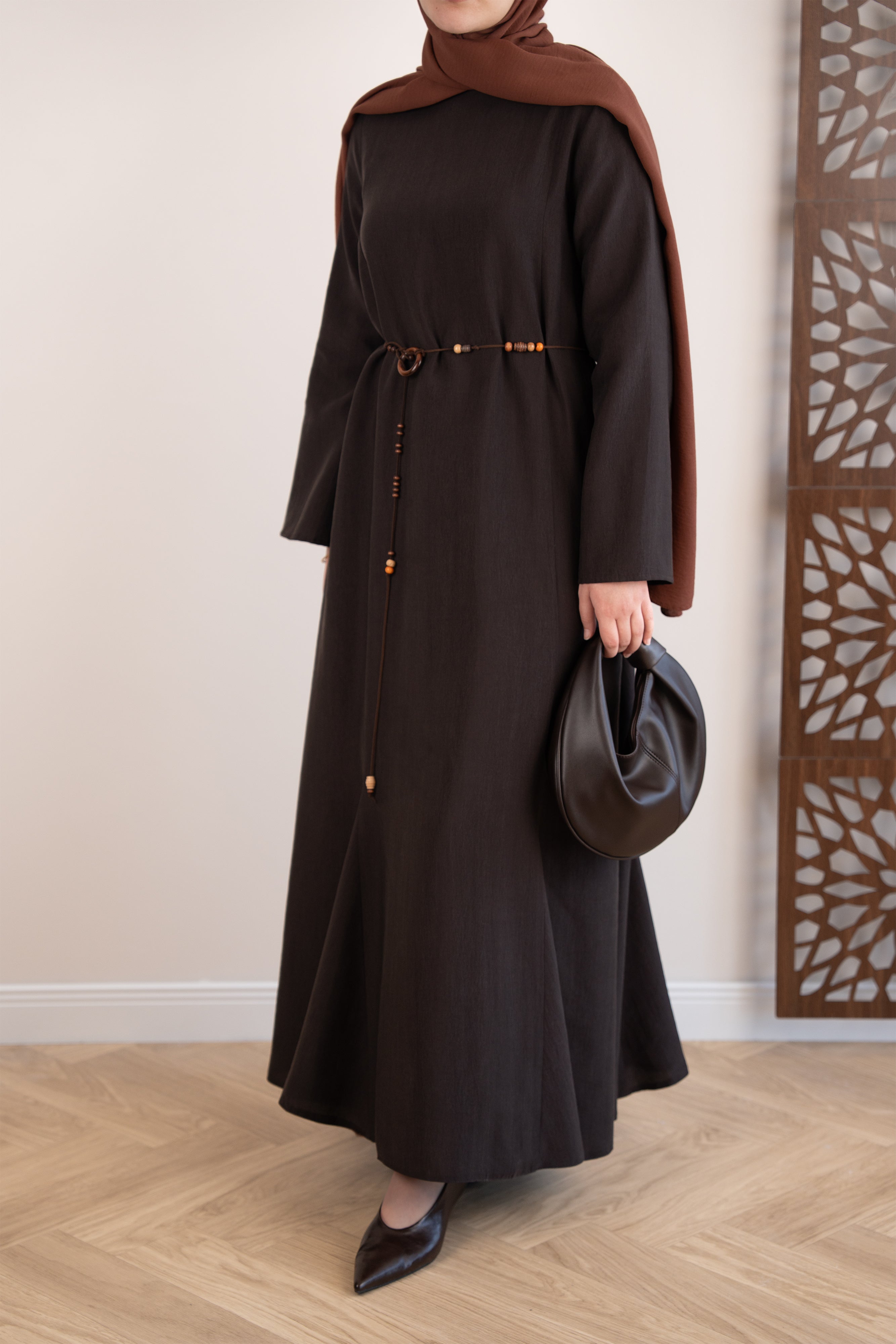 Godeli Modal Elbise KAHVERENGİ