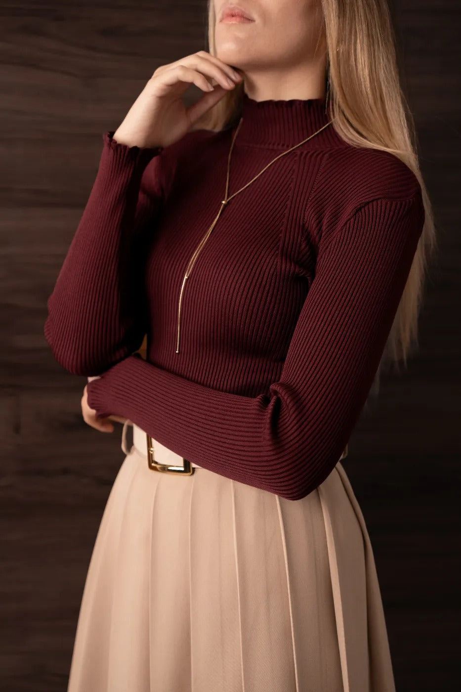 Dik Yaka Triko Body BORDO