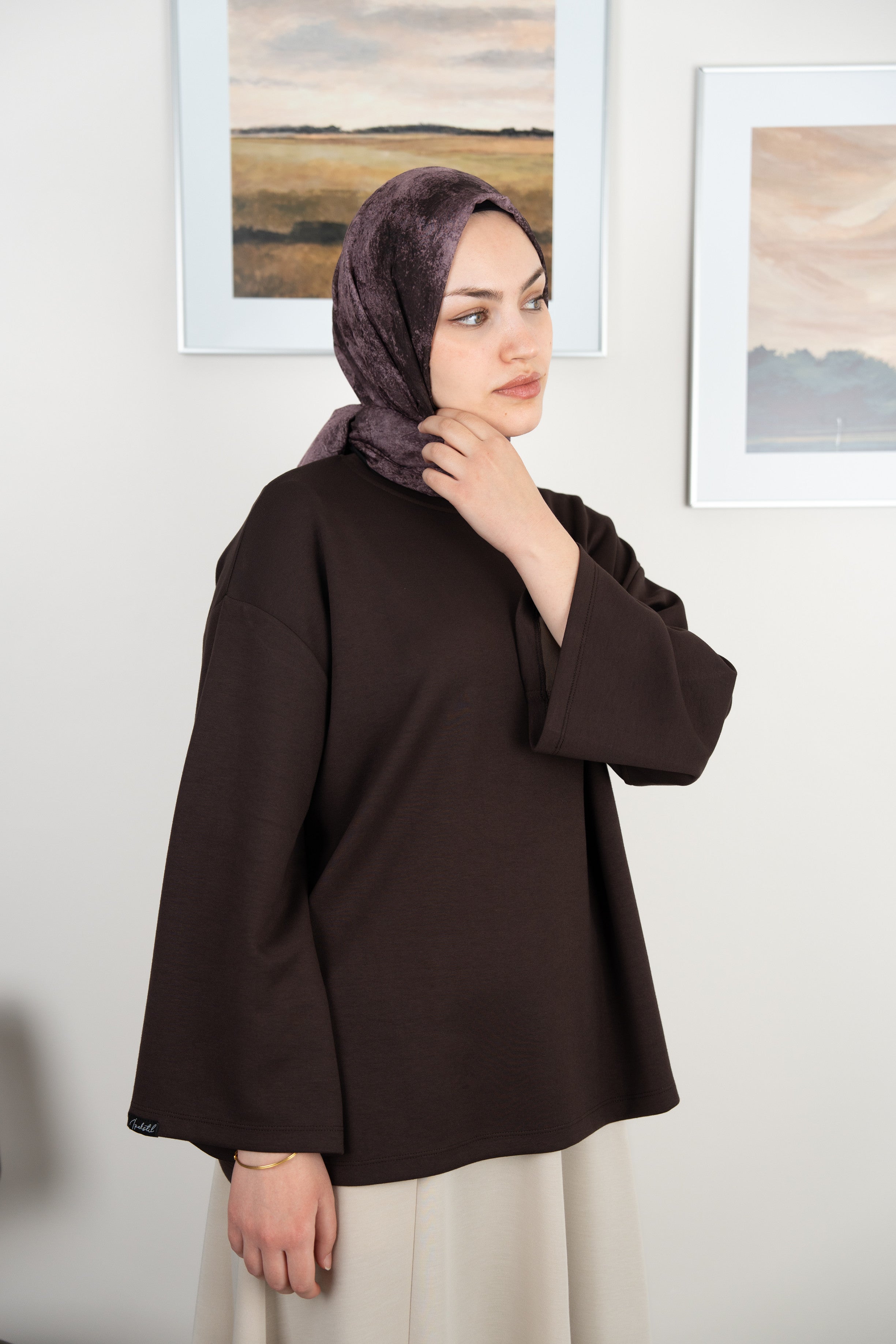 Bulut Desen Şal Siyah - Mor