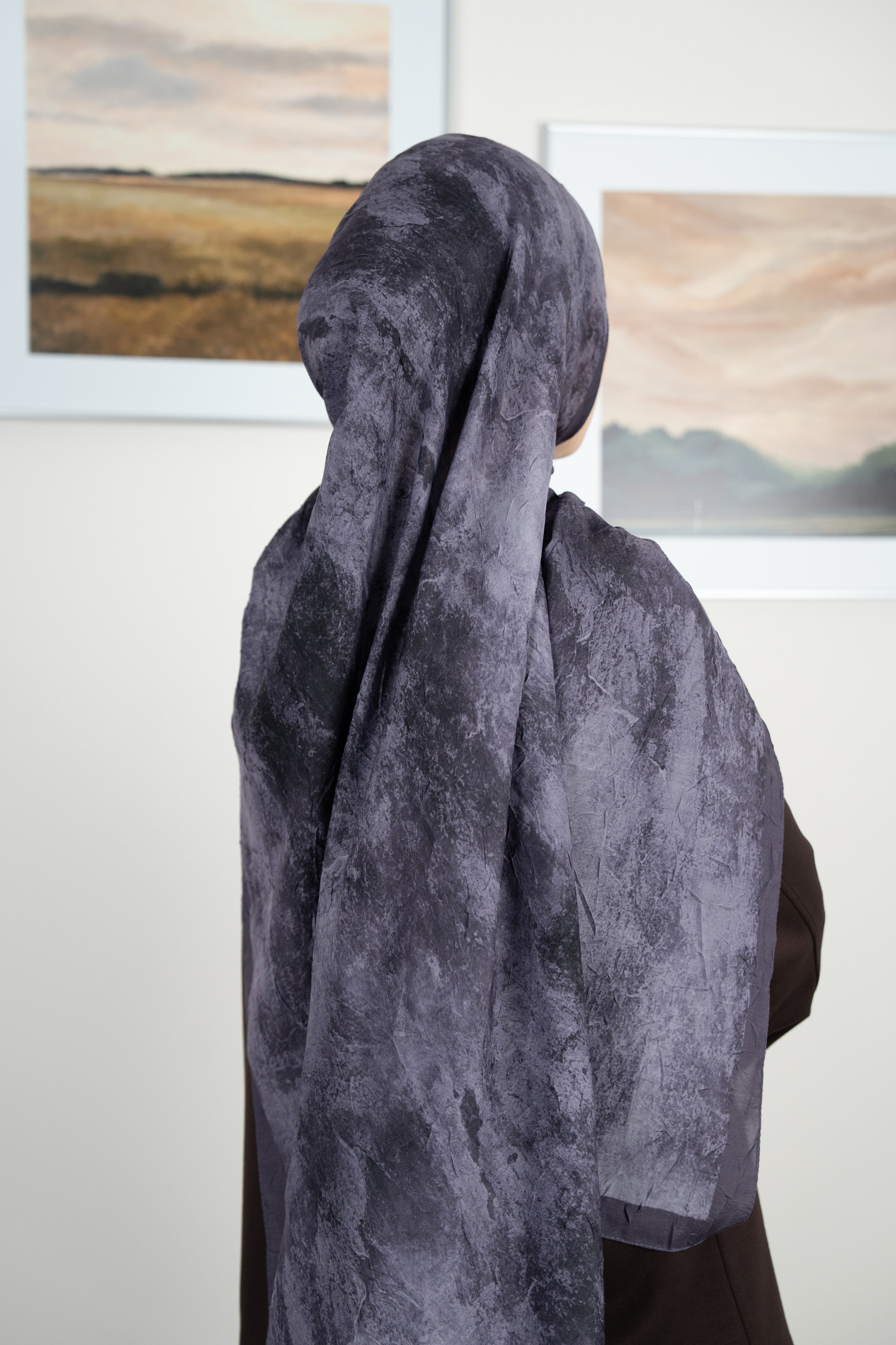 Bulut Desen Şal Leylak