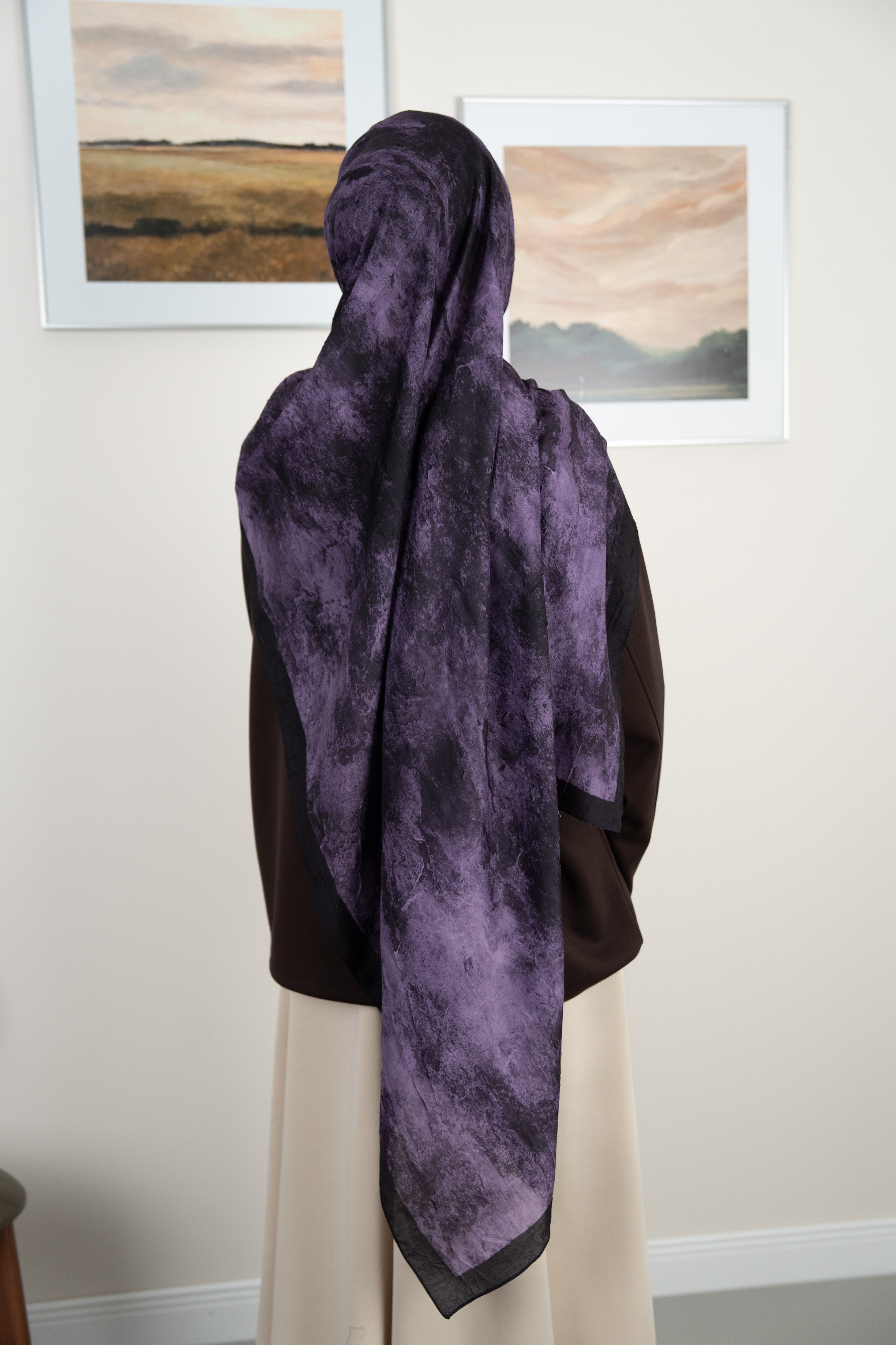 Bulut Desen Şal LAVANTA