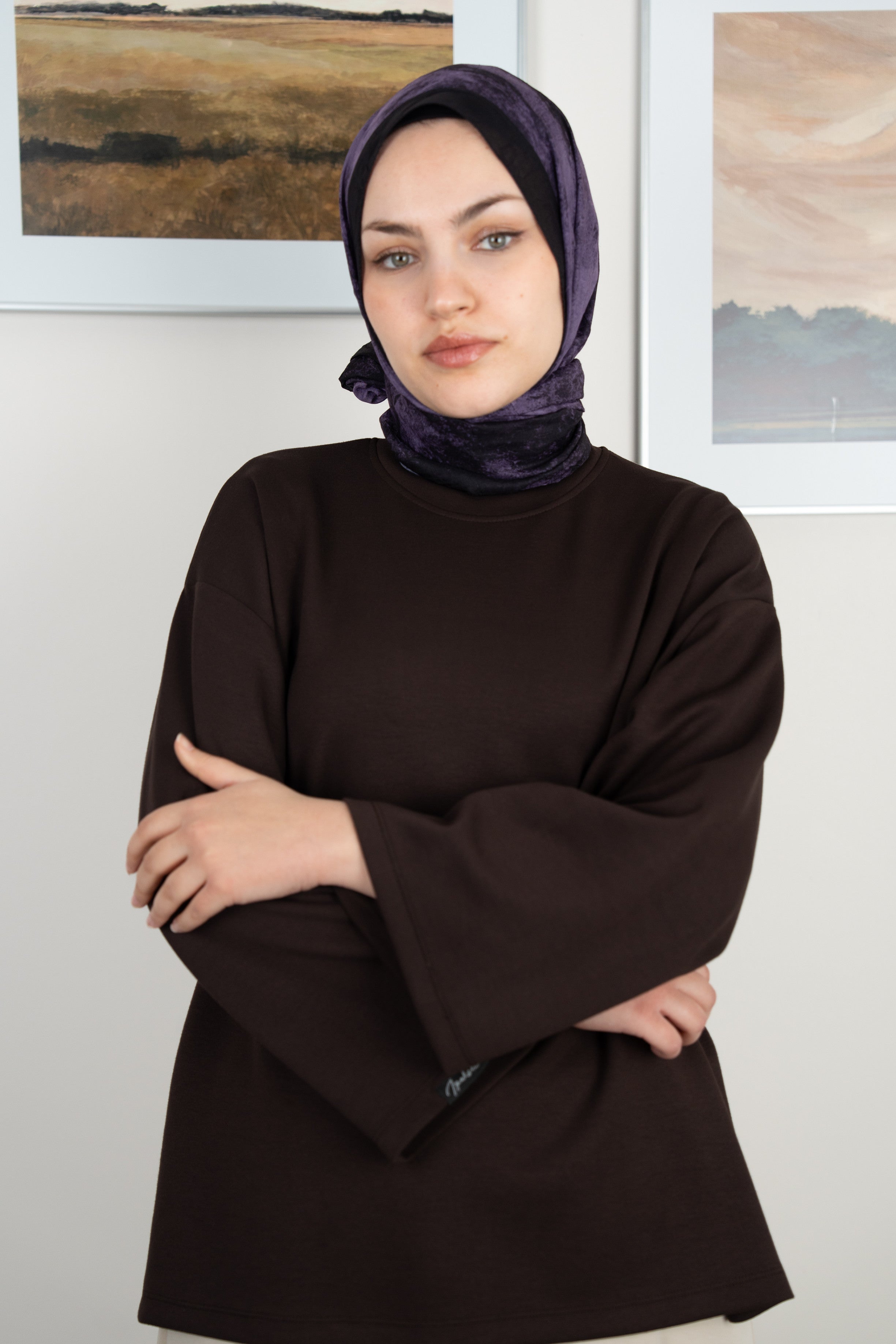 Bulut Desen Şal LAVANTA