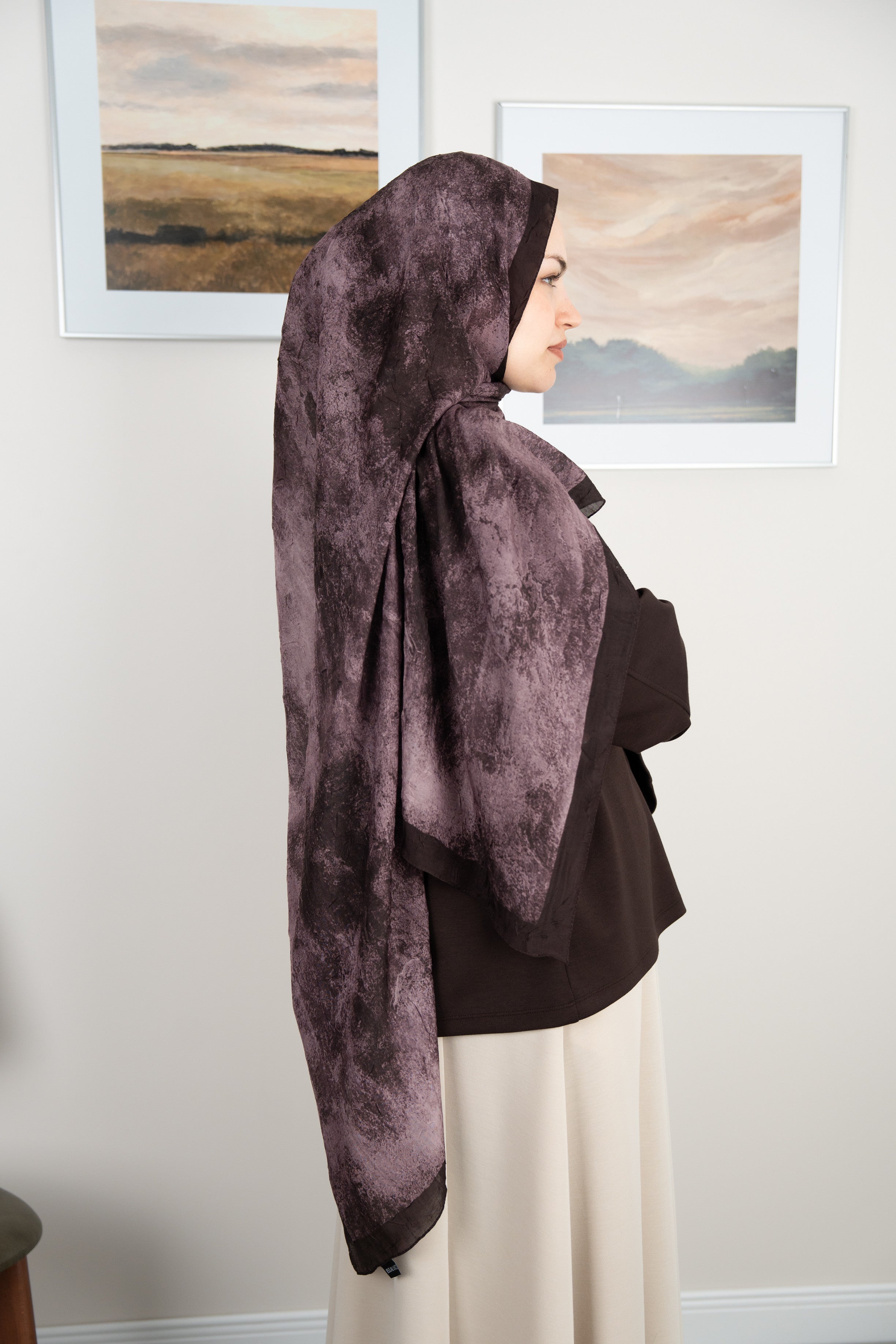 Bulut Desen Şal Mor