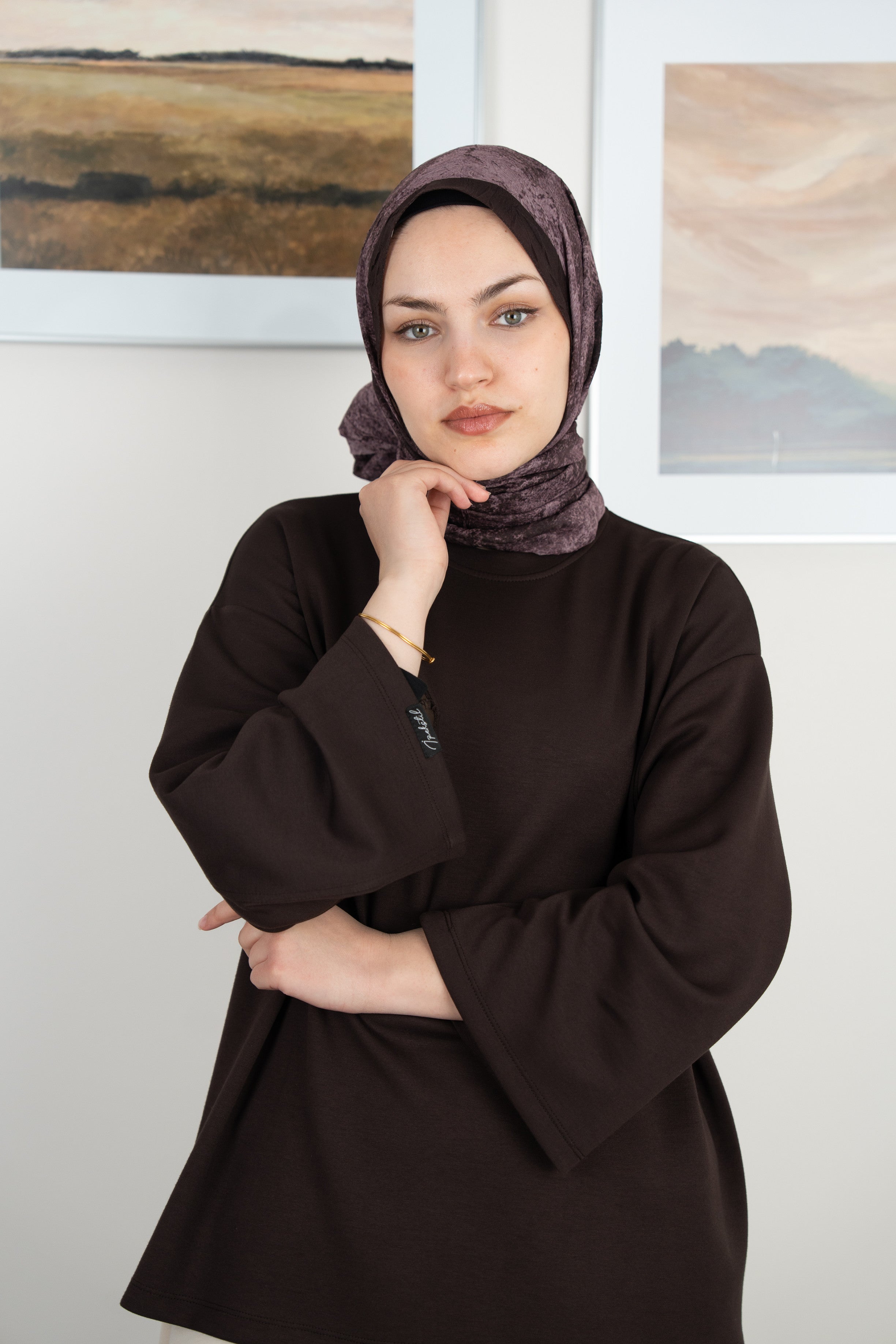 Bulut Desen Şal Mor