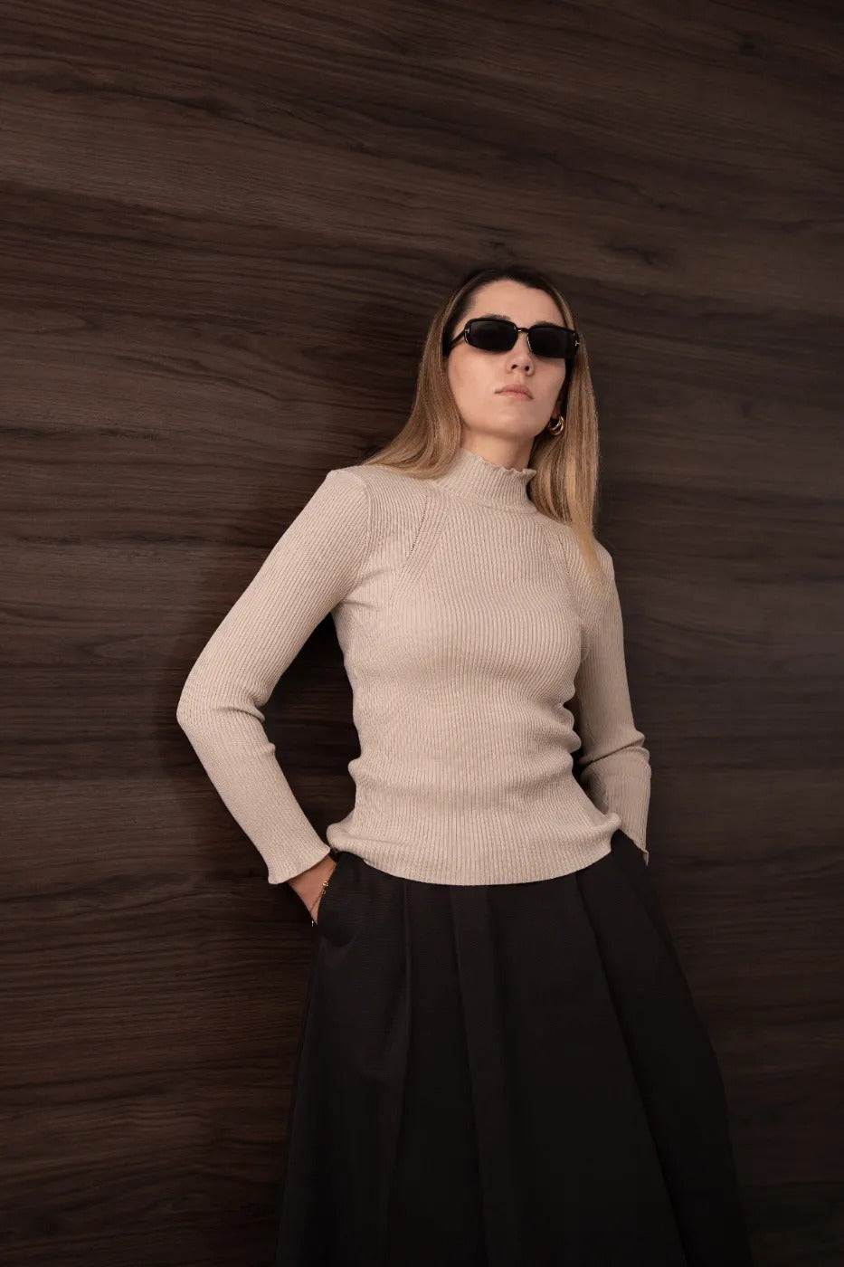 Dik Yaka Triko Body Bej