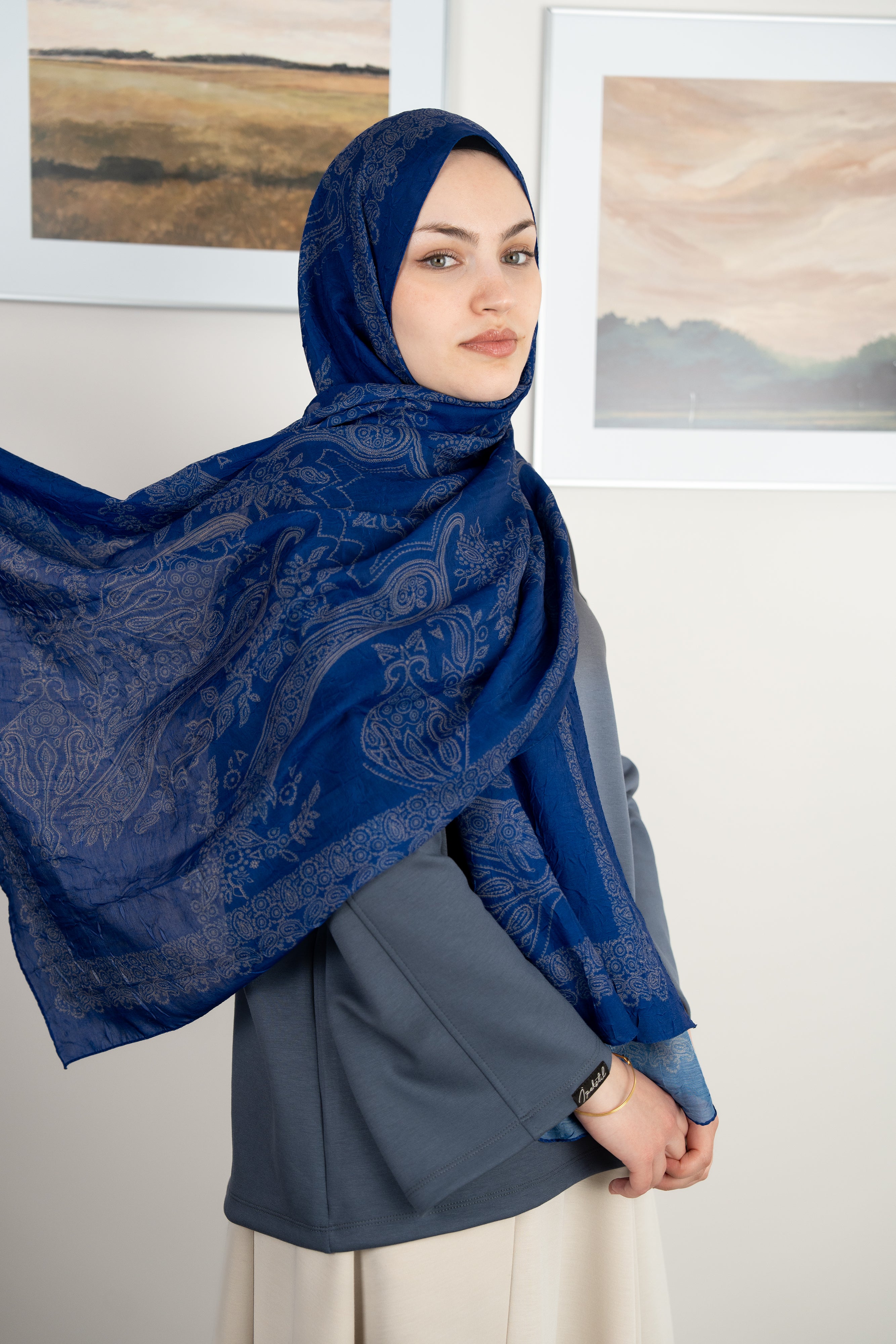 Etnik Şal SAKS MAVİSİ