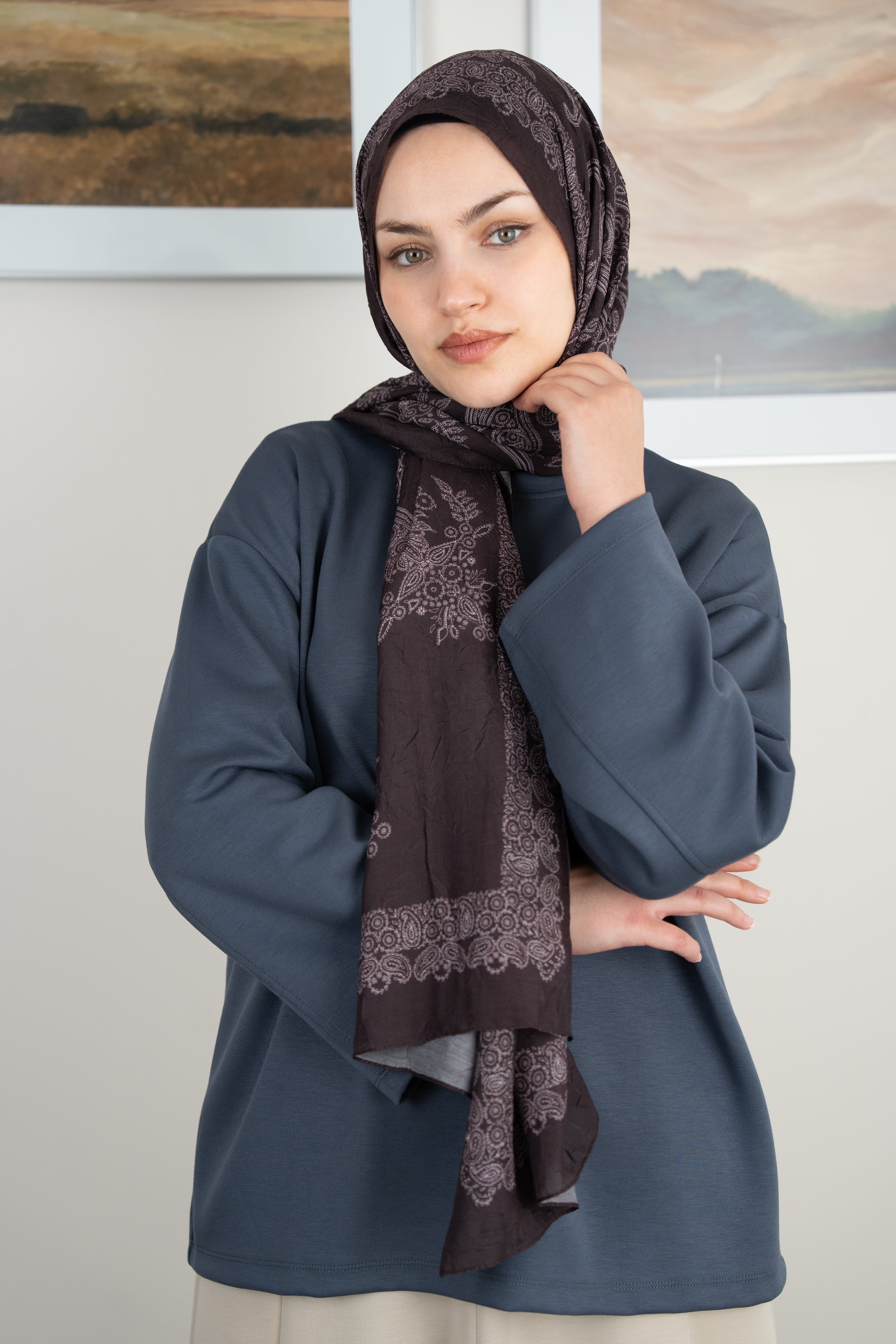 Etnik Şal KAHVERENGİ