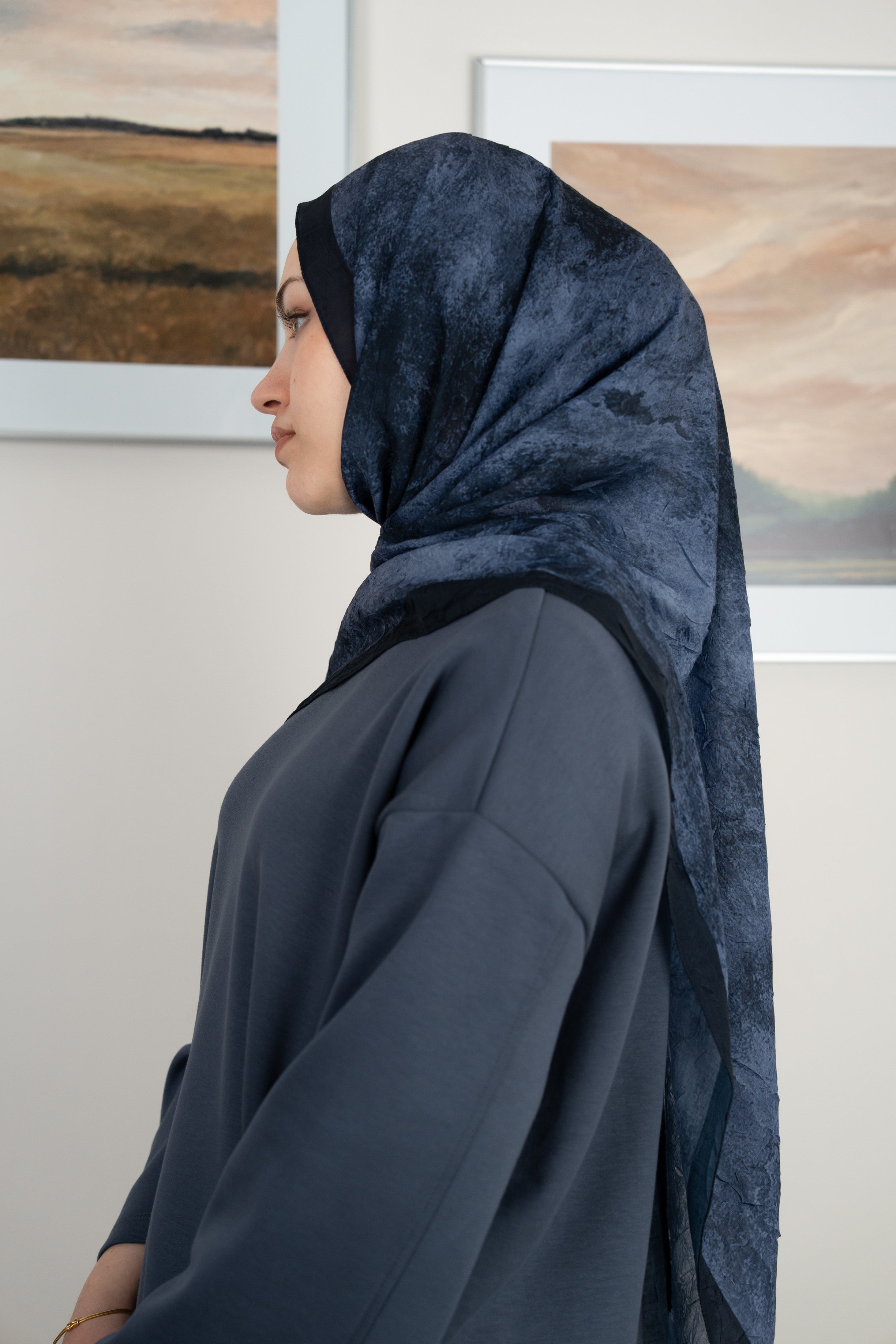 Bulut Desen Şal LACİVERT