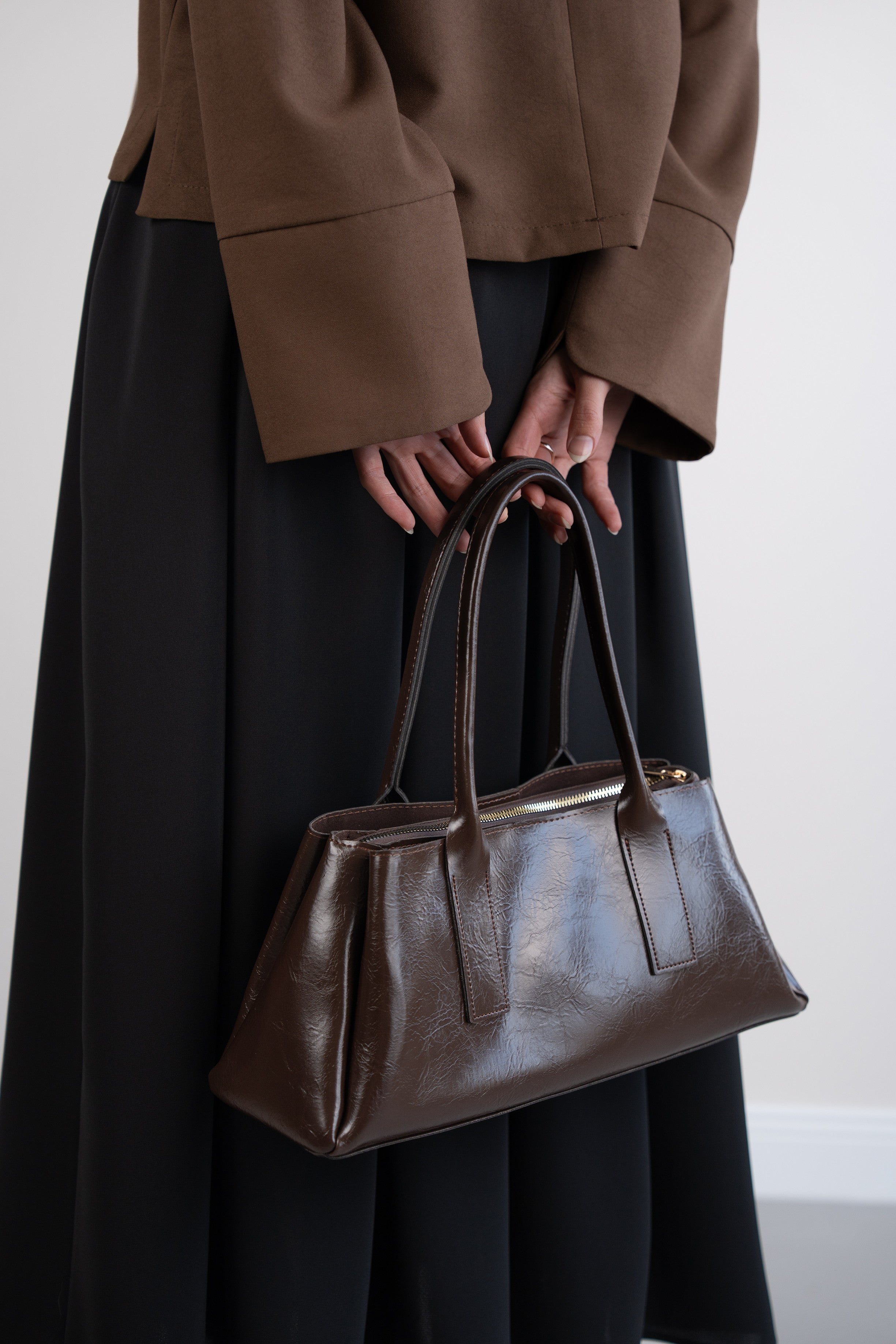 Geniş Pileli Etek SİYAH