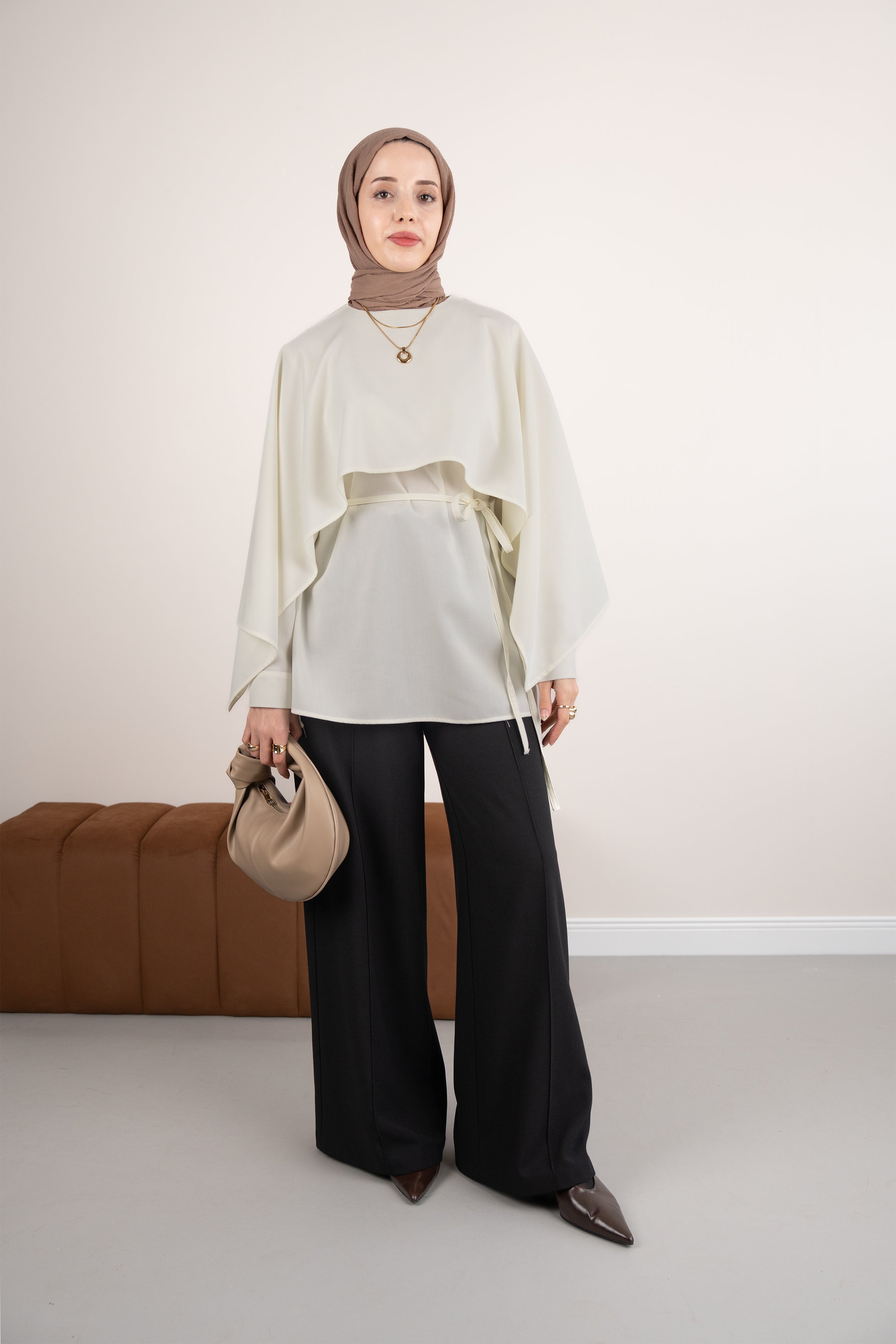 Pelerinli Tunik EKRU