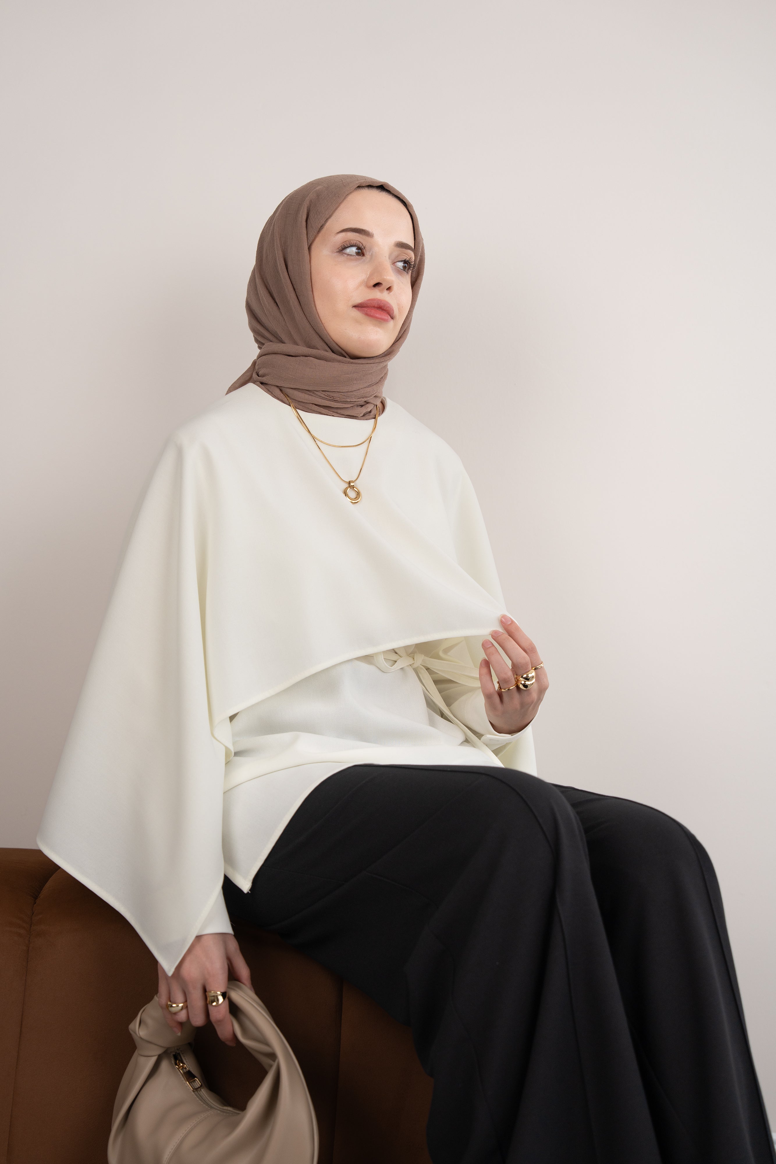 Pelerinli Tunik EKRU