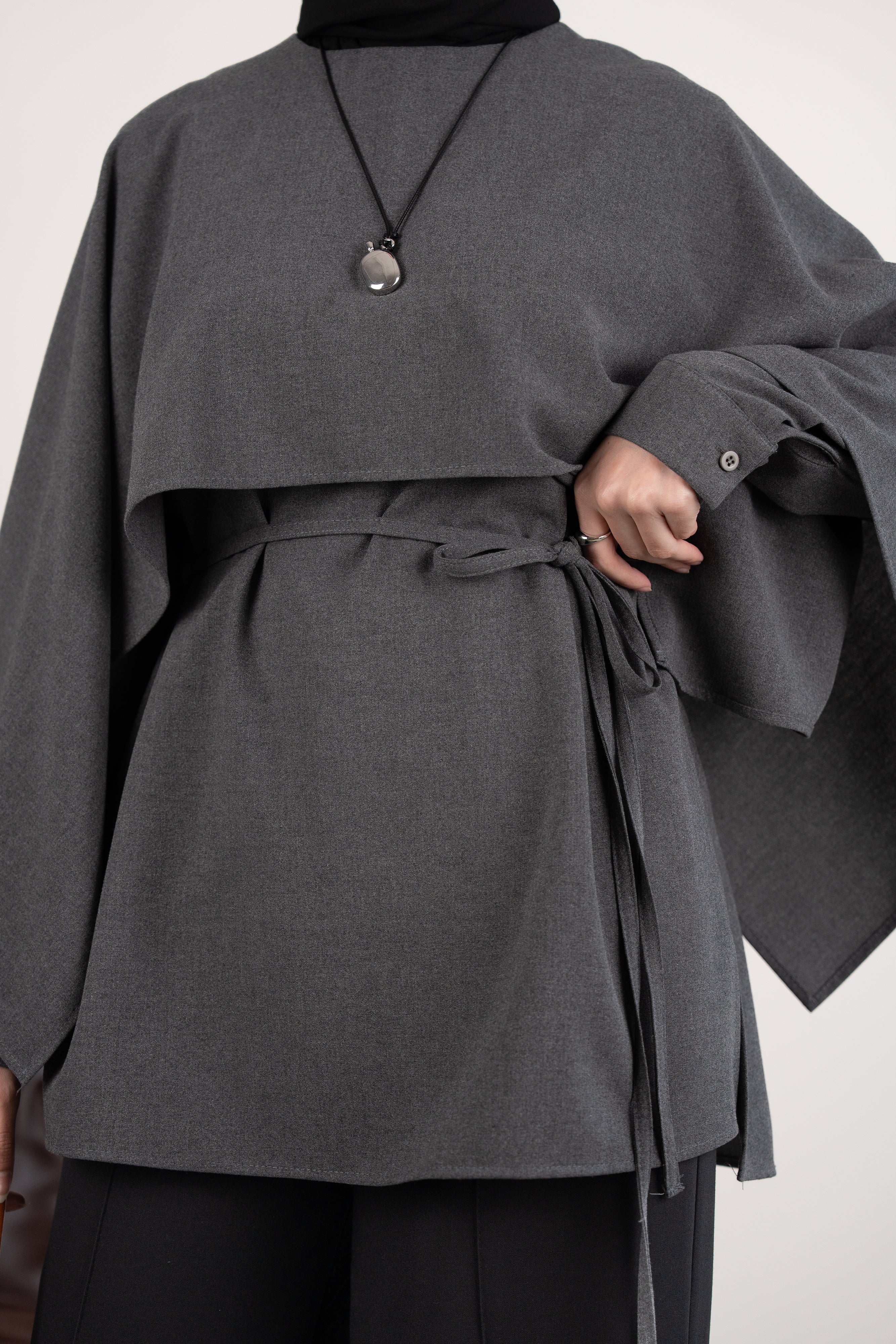 Pelerinli Tunik ANTRASİT