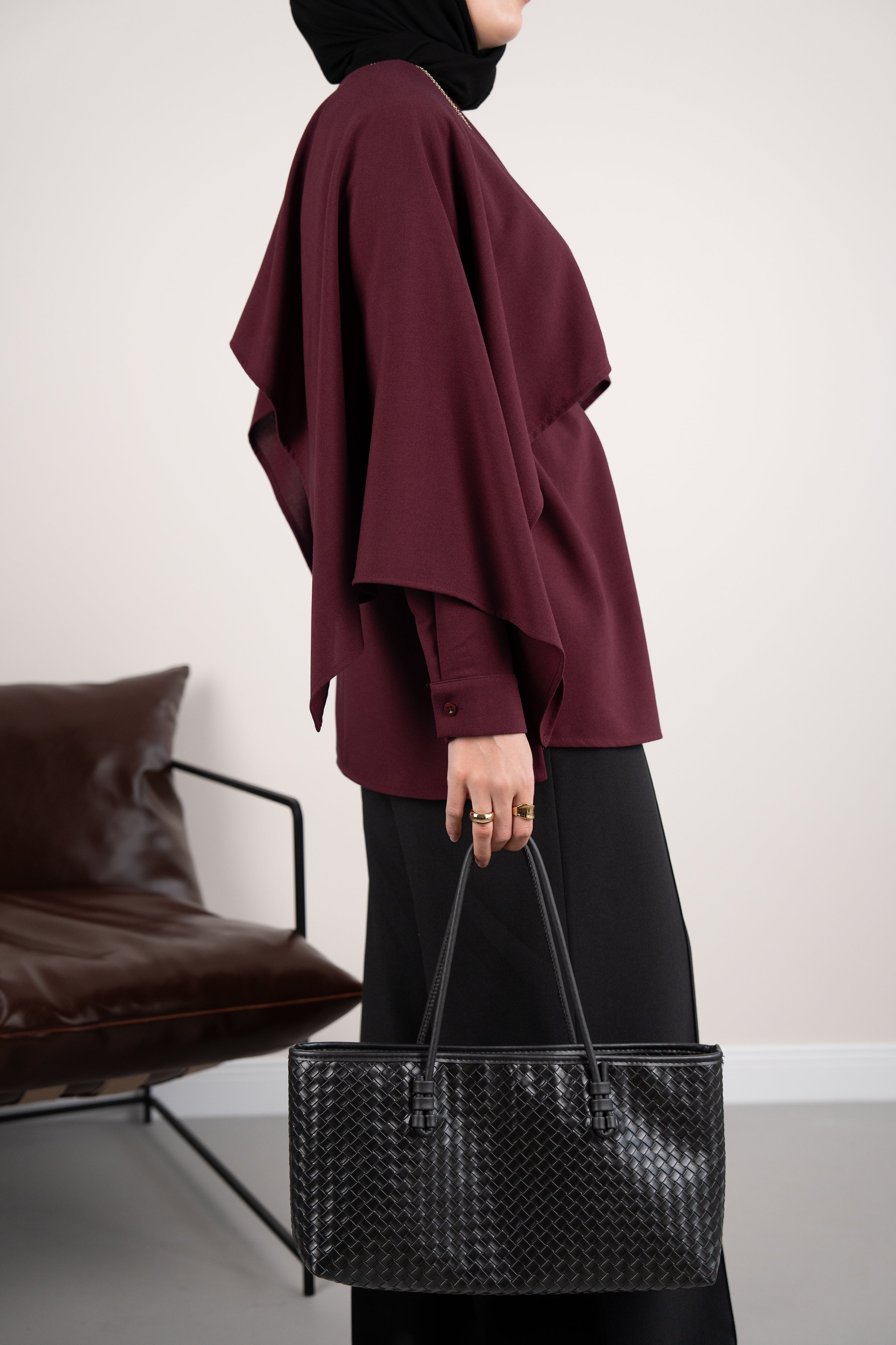 Pelerinli Tunik BORDO