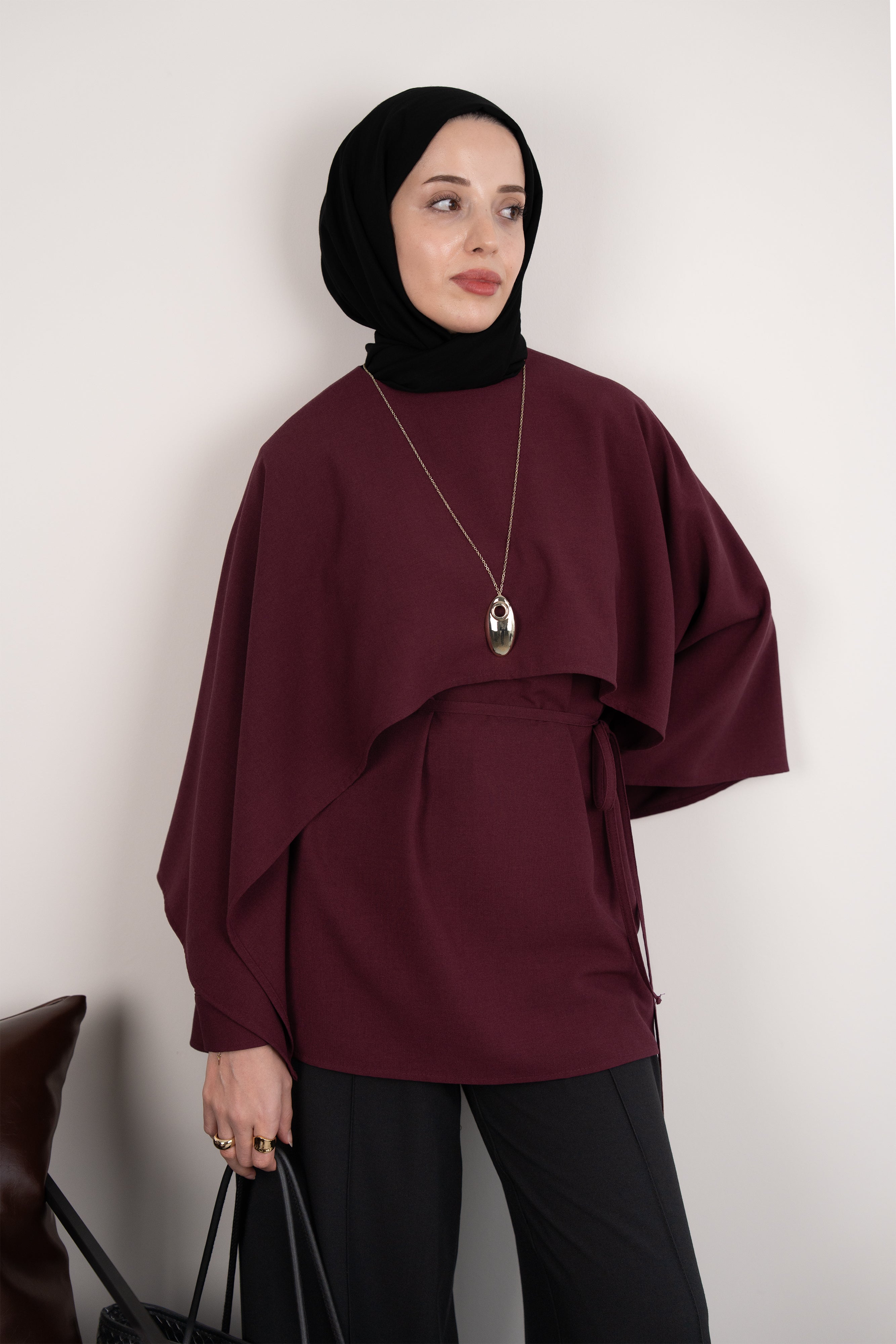 Pelerinli Tunik BORDO