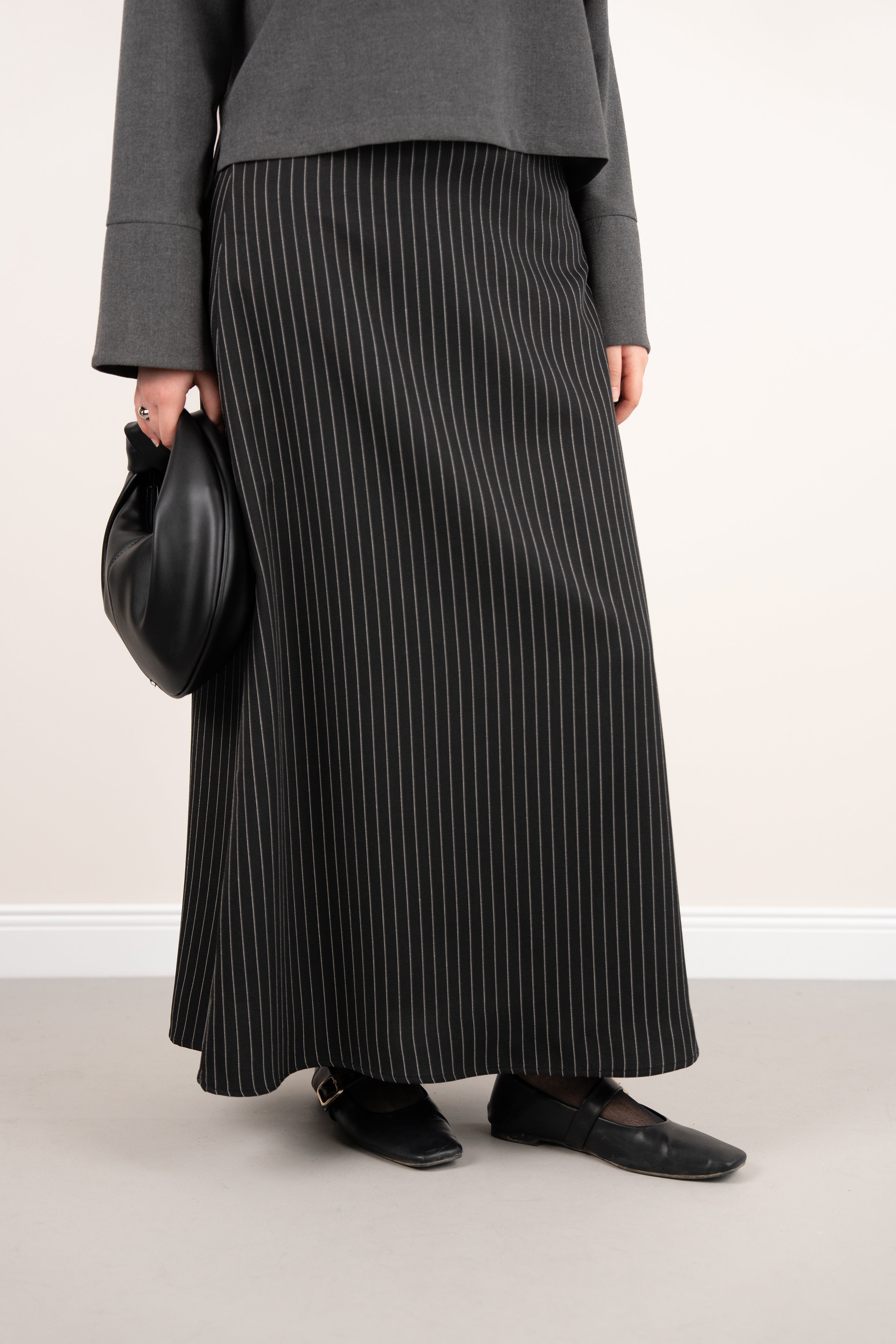 Çizgili Çan Etek SİYAH