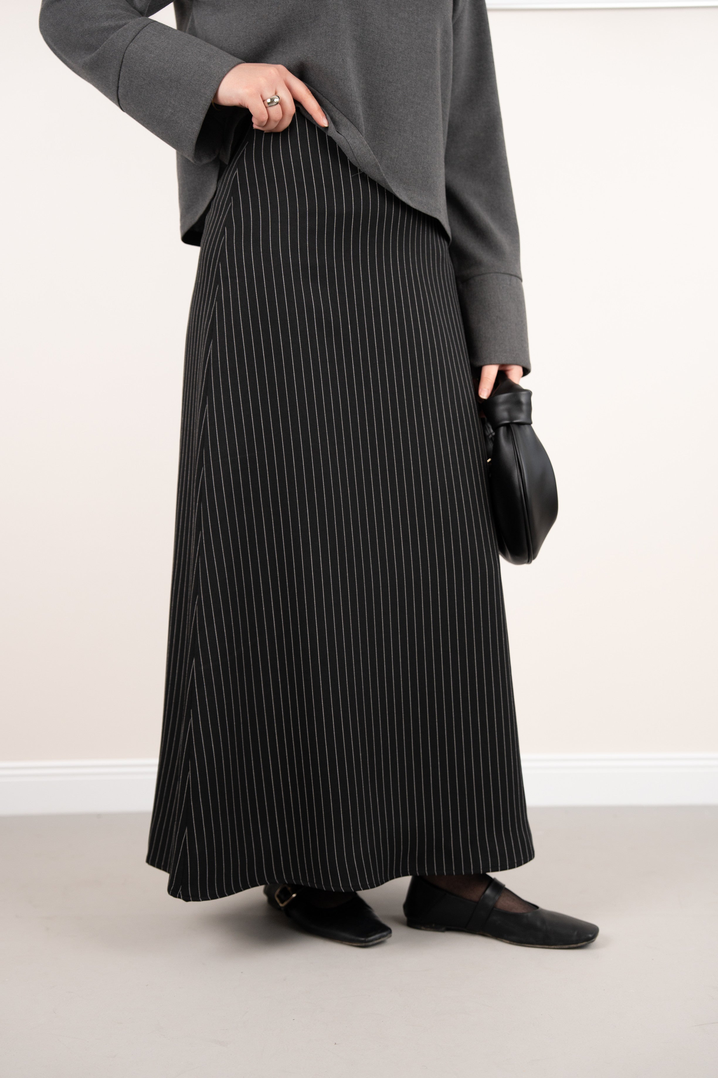 Çizgili Çan Etek SİYAH