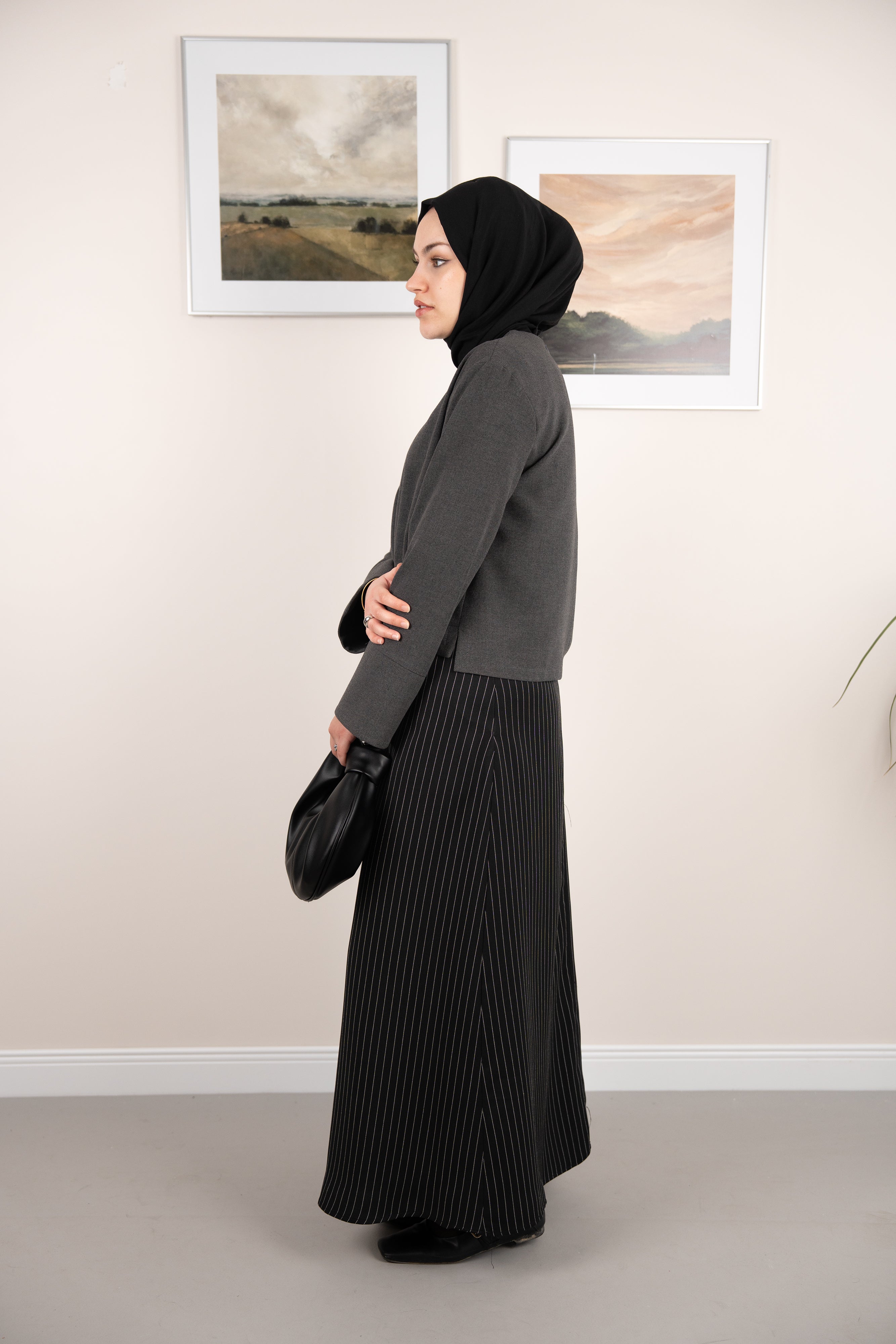 Çizgili Çan Etek SİYAH