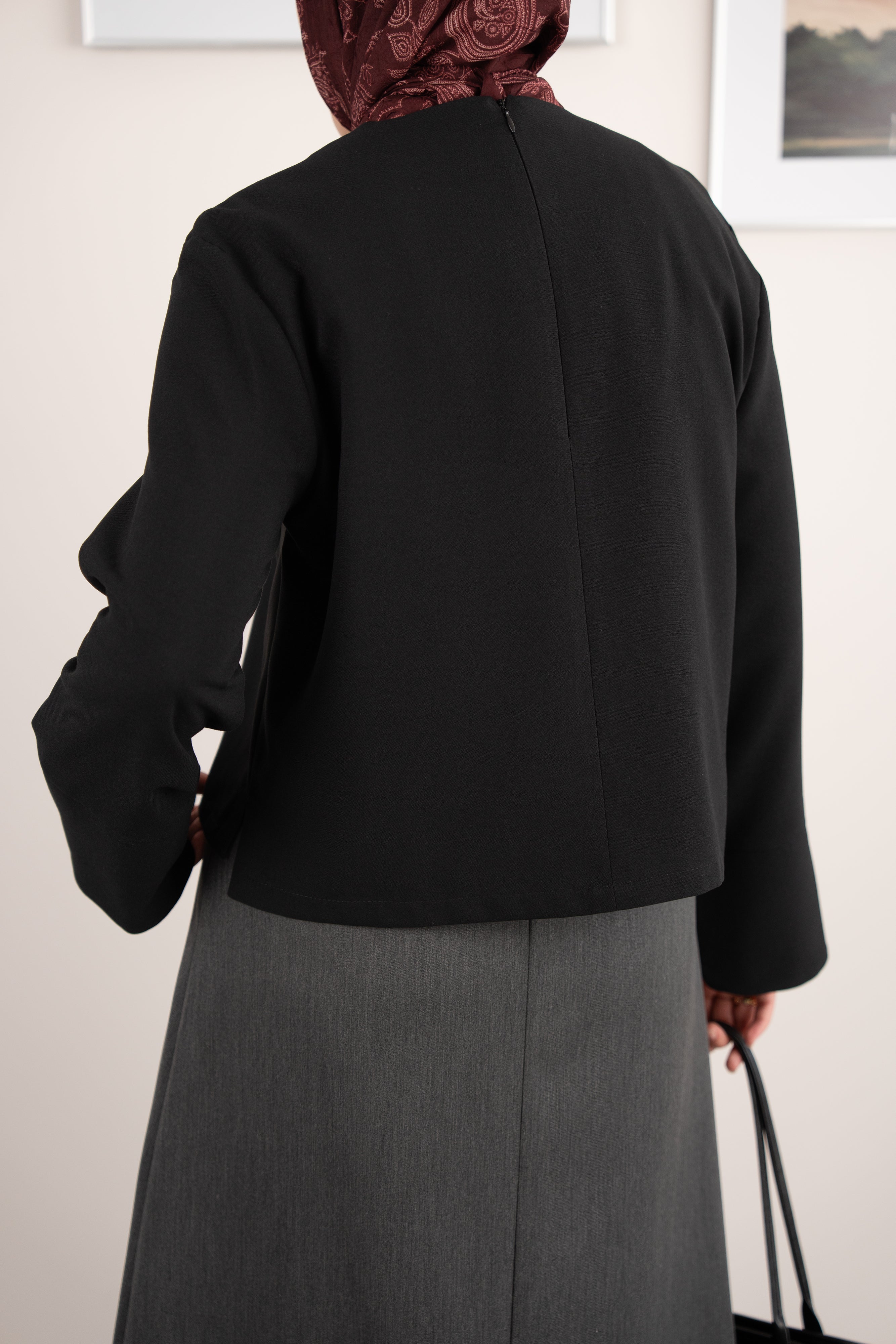 Manşetli Bluz SİYAH