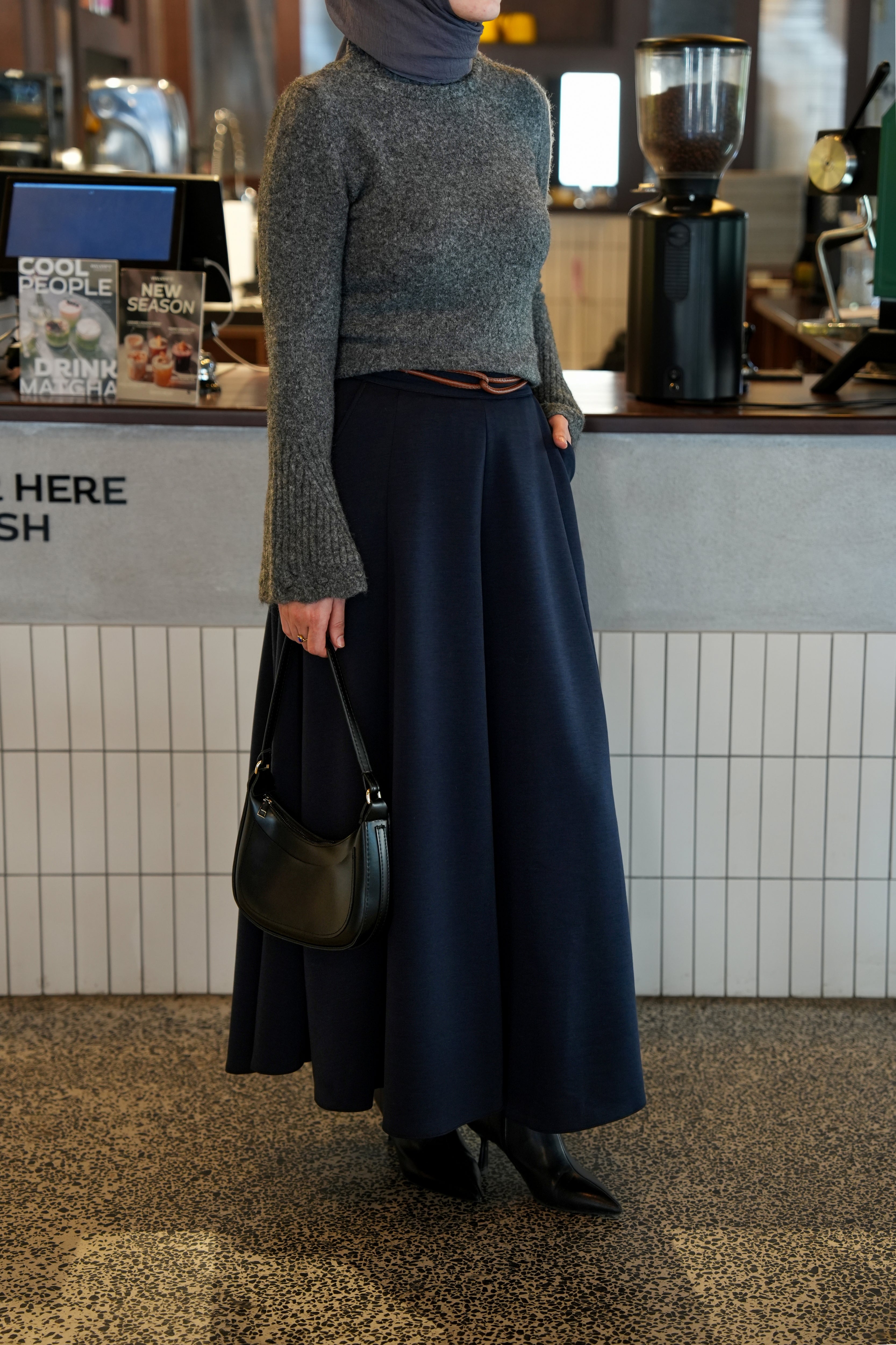 Modal Parçalı Etek LACİVERT