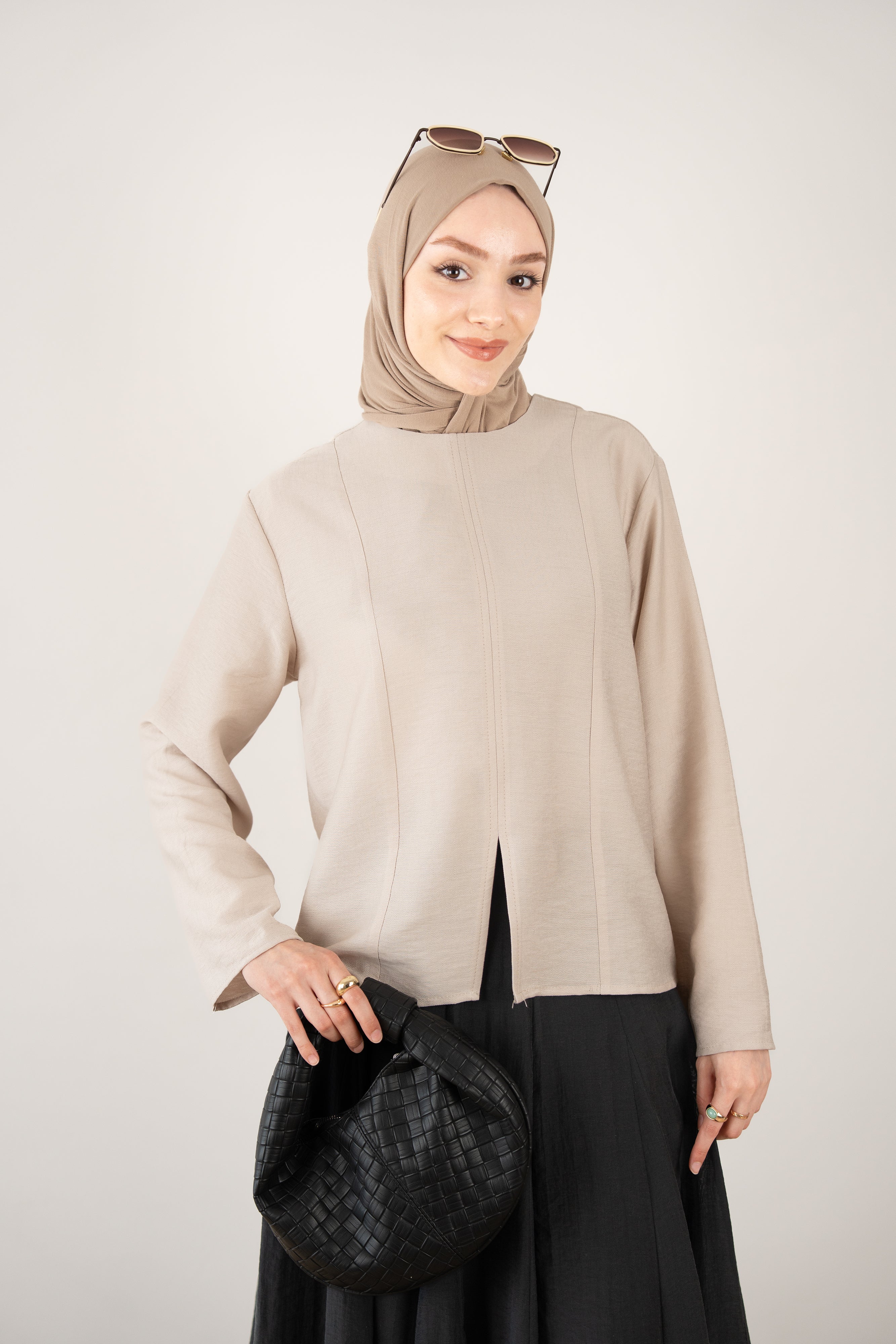 Aksesuarlı Bluz KREM