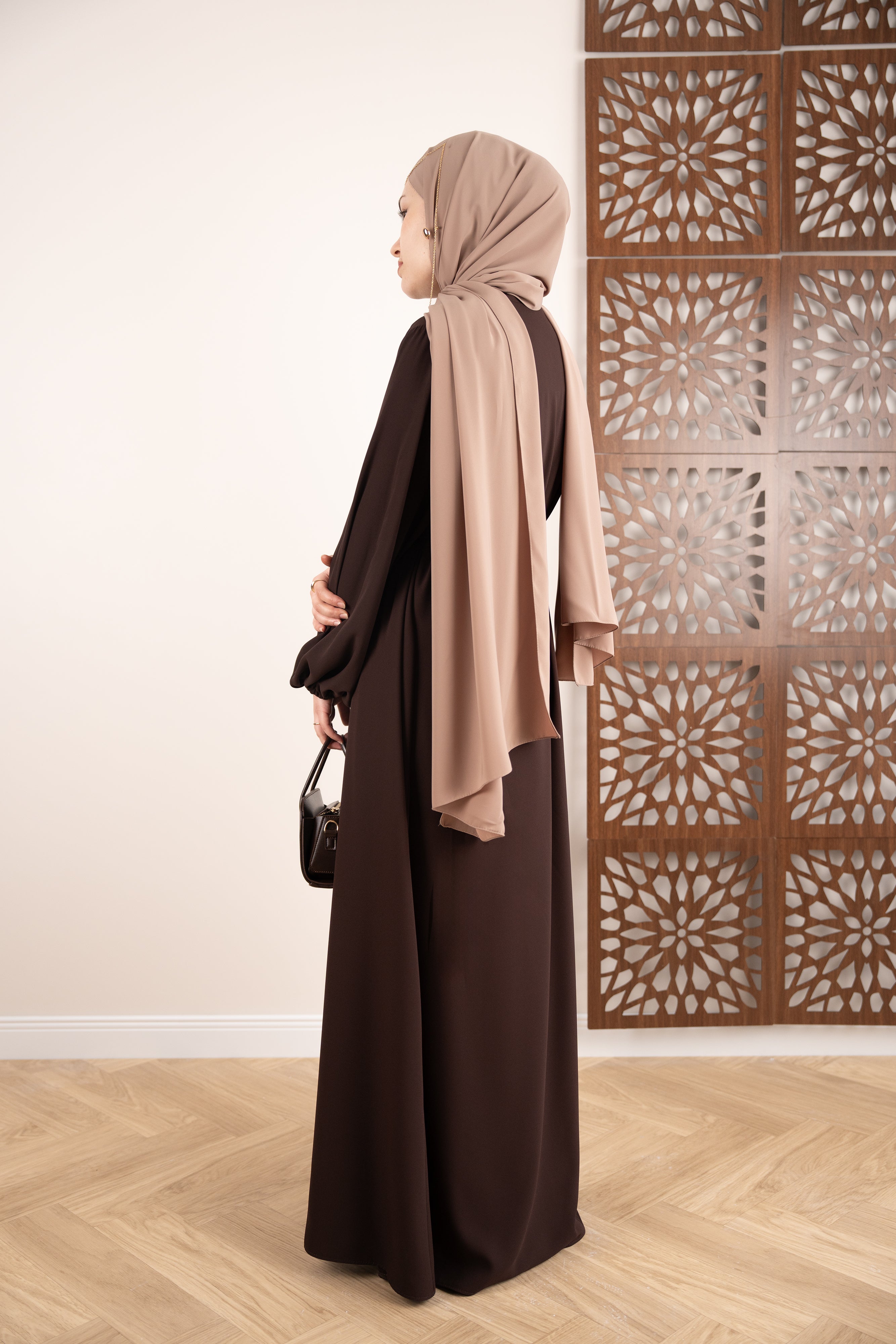 Luxury Abaya Takım KAHVERENGİ