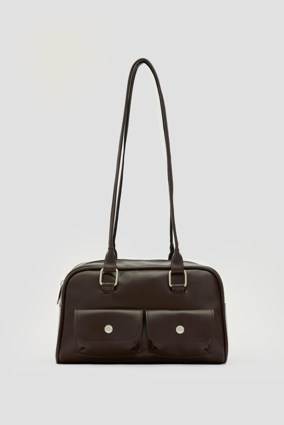 Çift Cepli Omuz Çantası ACI KAHVE