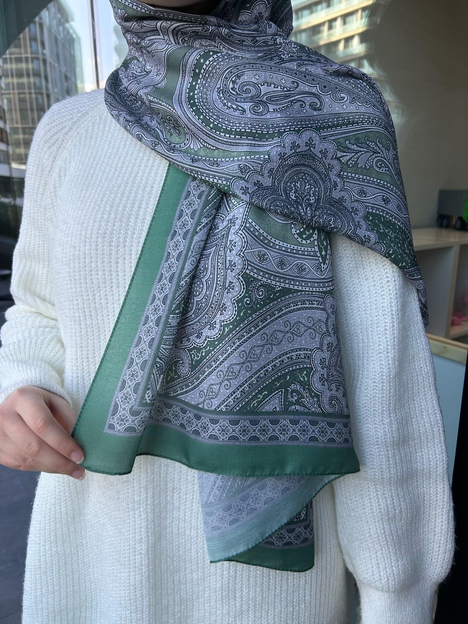 Etnik Desenli Şal Yeşil