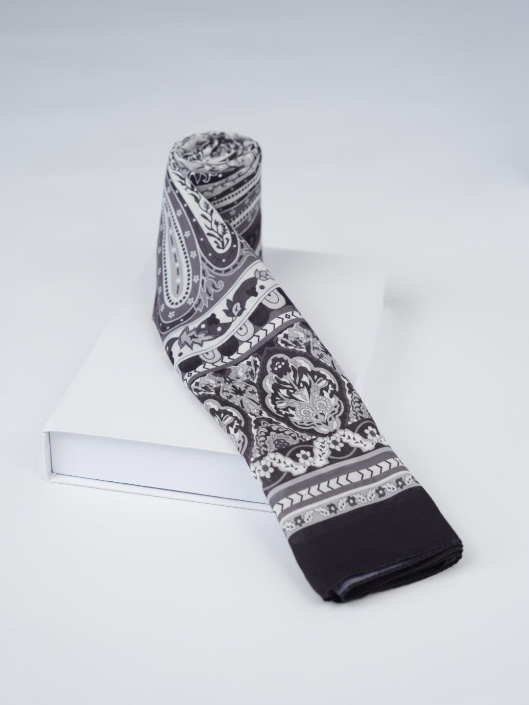 Etnik Noura Desen Şal Siyah