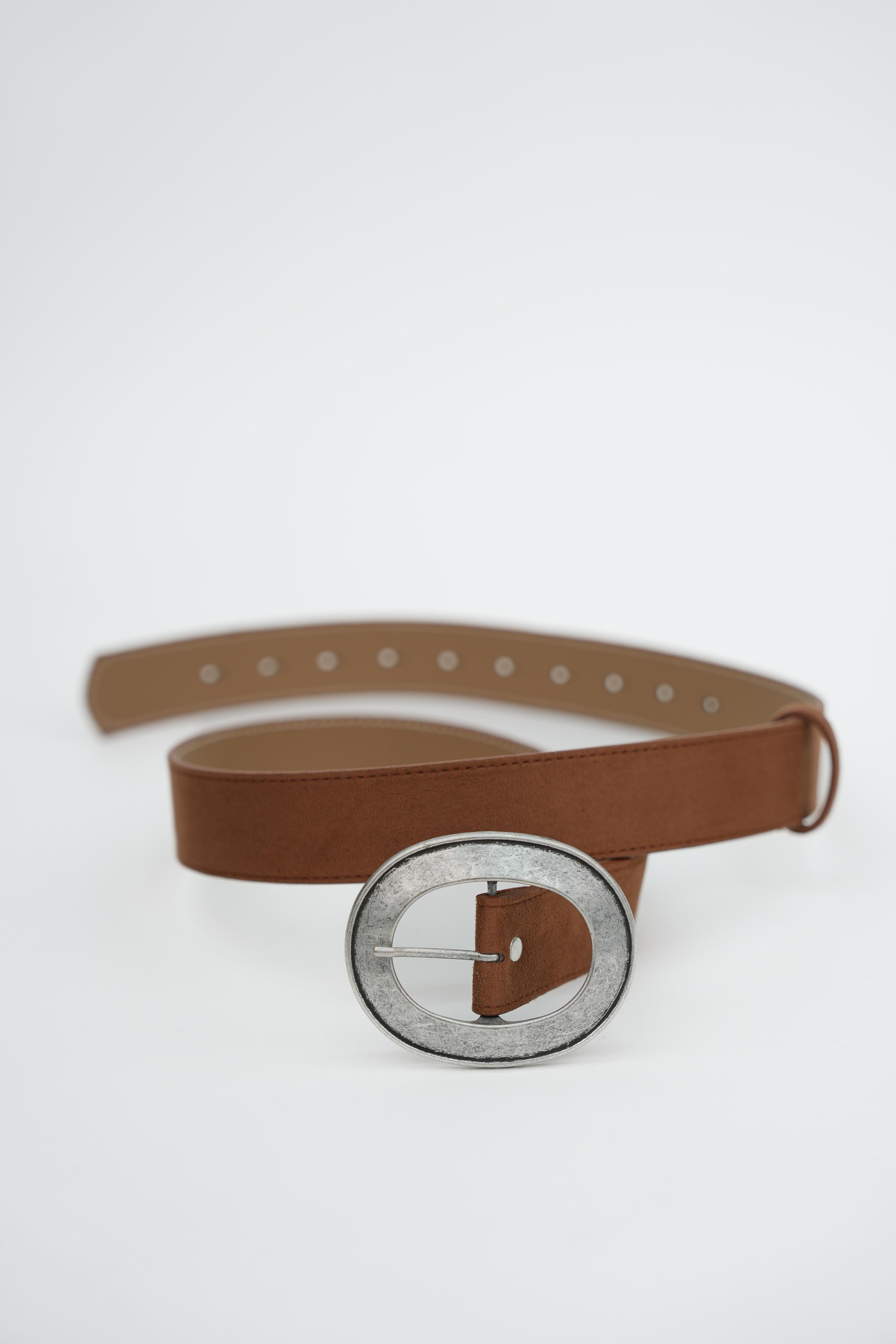 Gümüş Oval Tokalı Kemer TABA