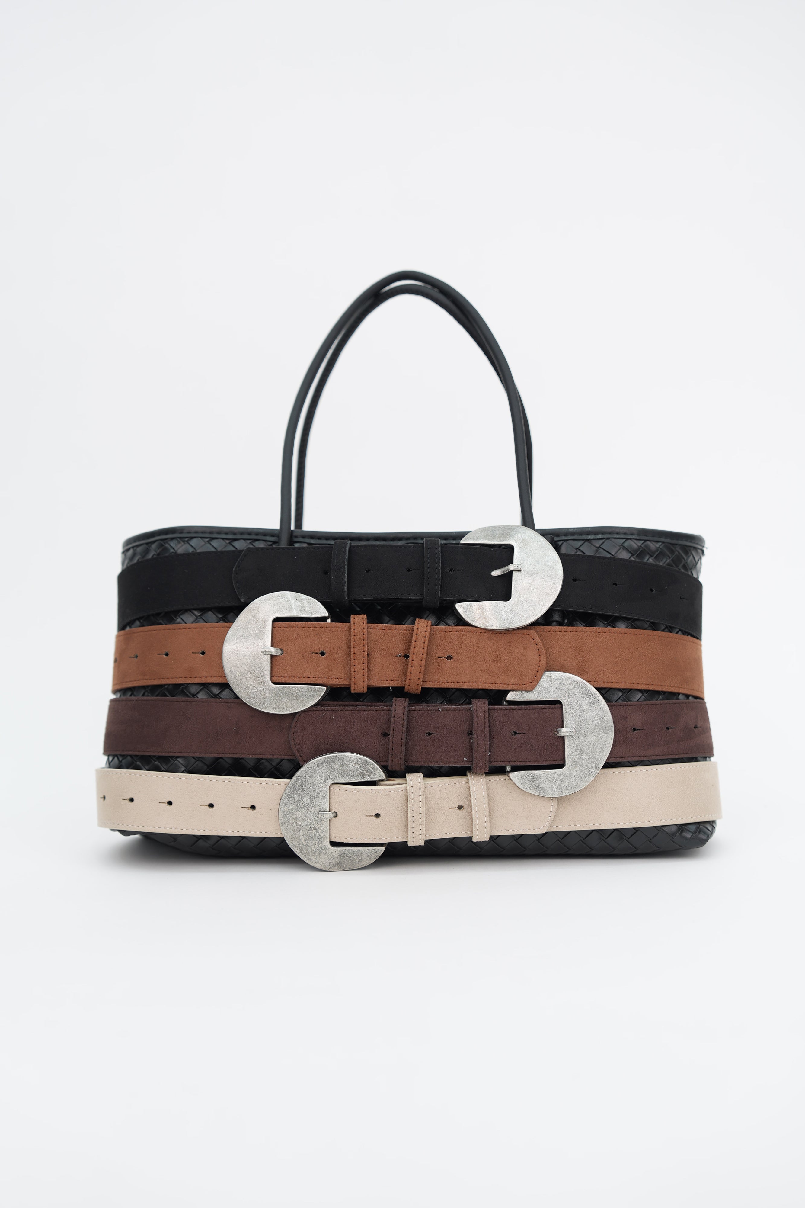 Süet Tasarım Tokalı Kemer SİYAH